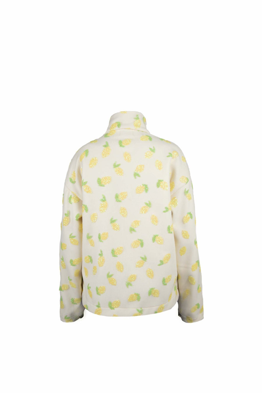 Yellow wool jacket with embroidered lemon