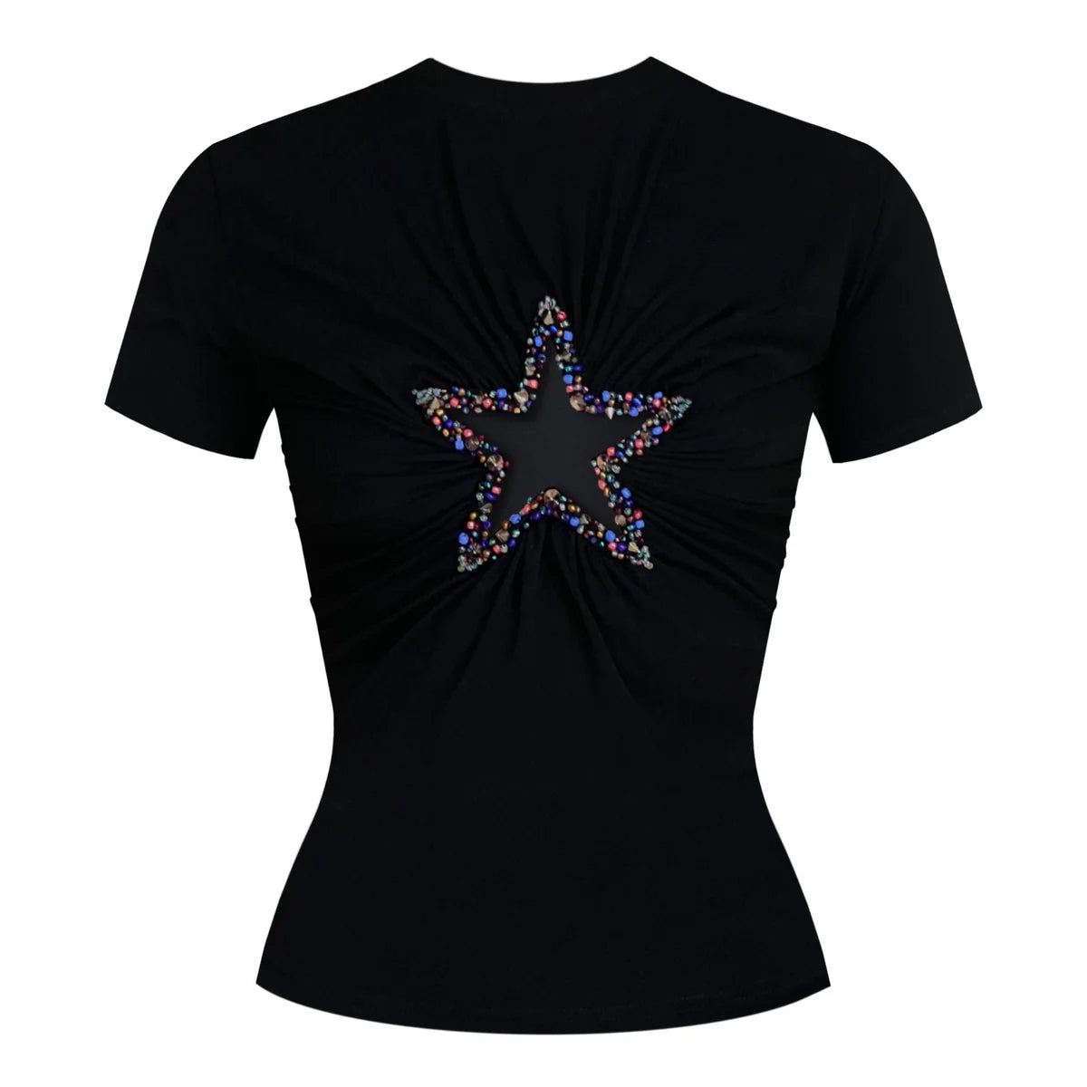 Black Star Embroidered T-Shirt