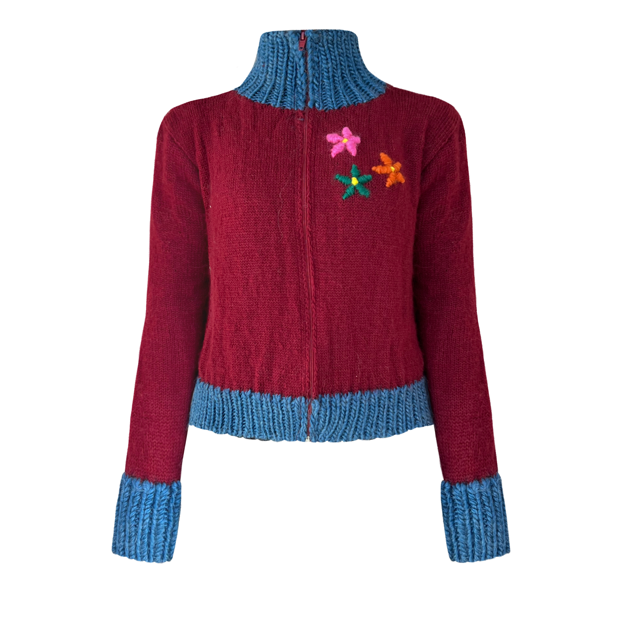 Floral Sweater Burgundy