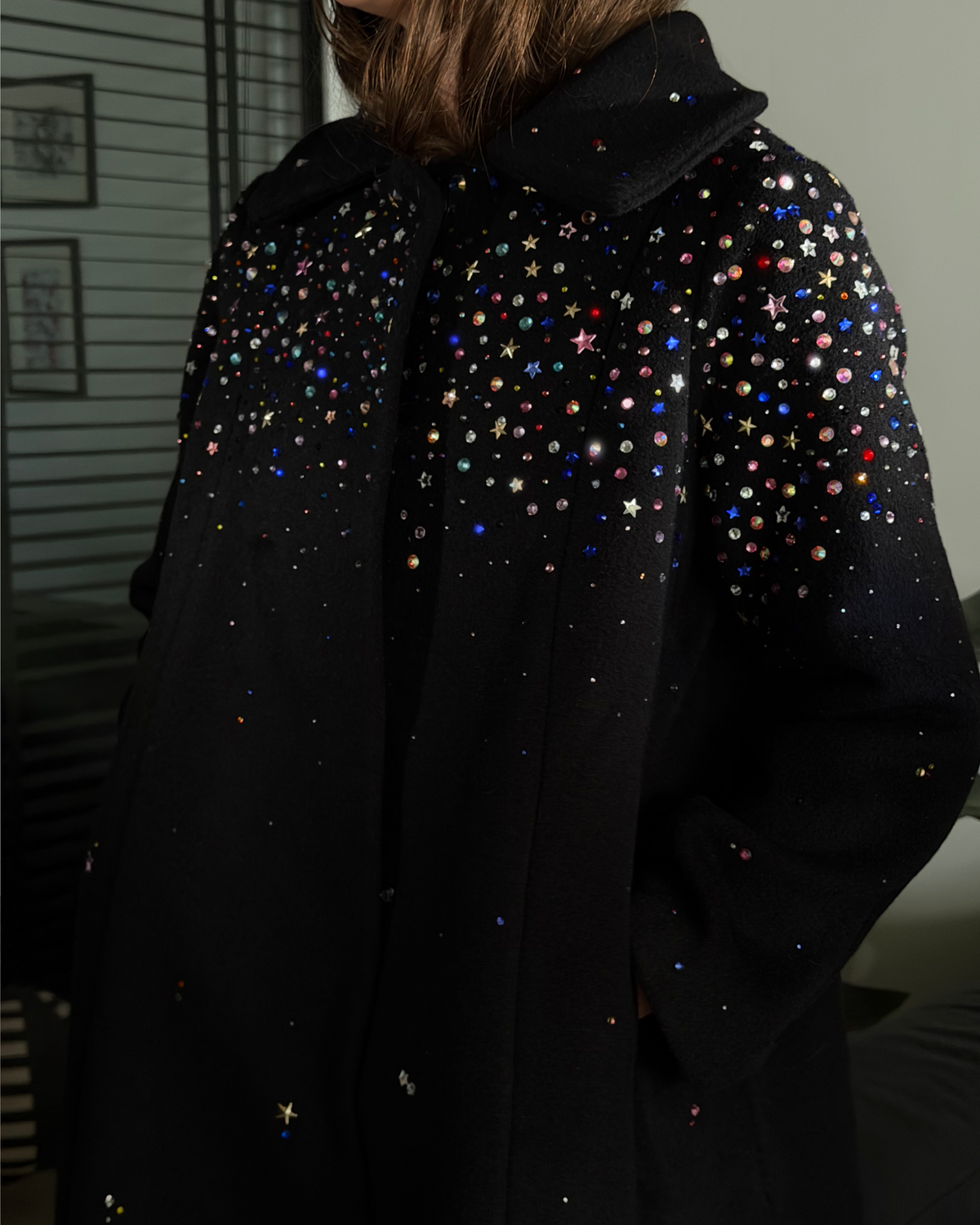 Gemstone Coat Black