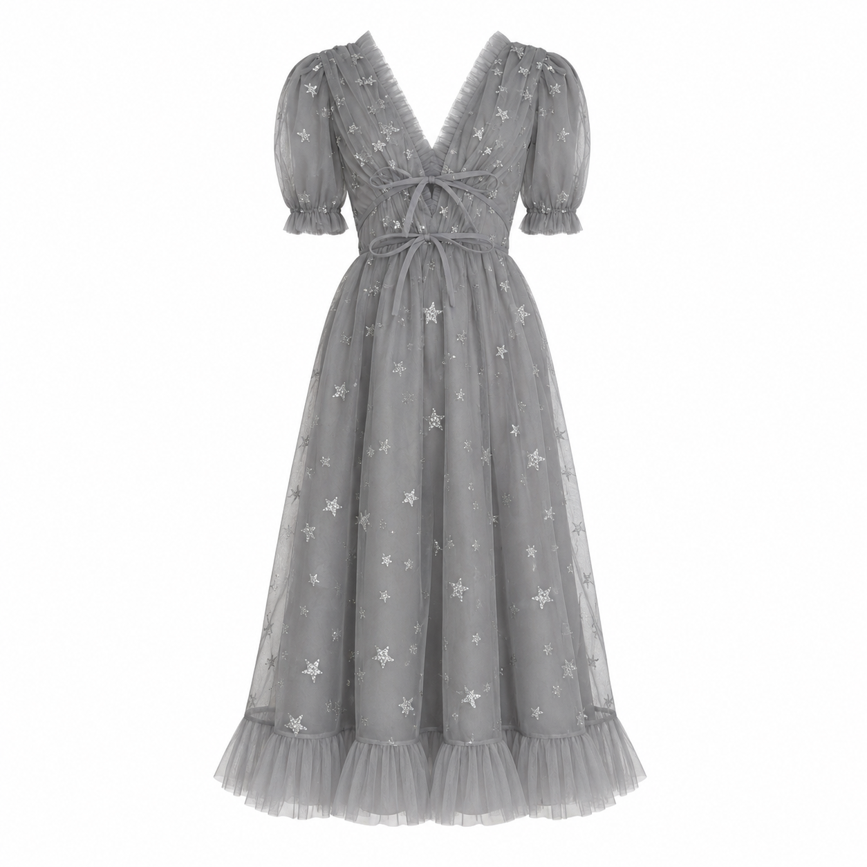 Gray Starry Midi Dress