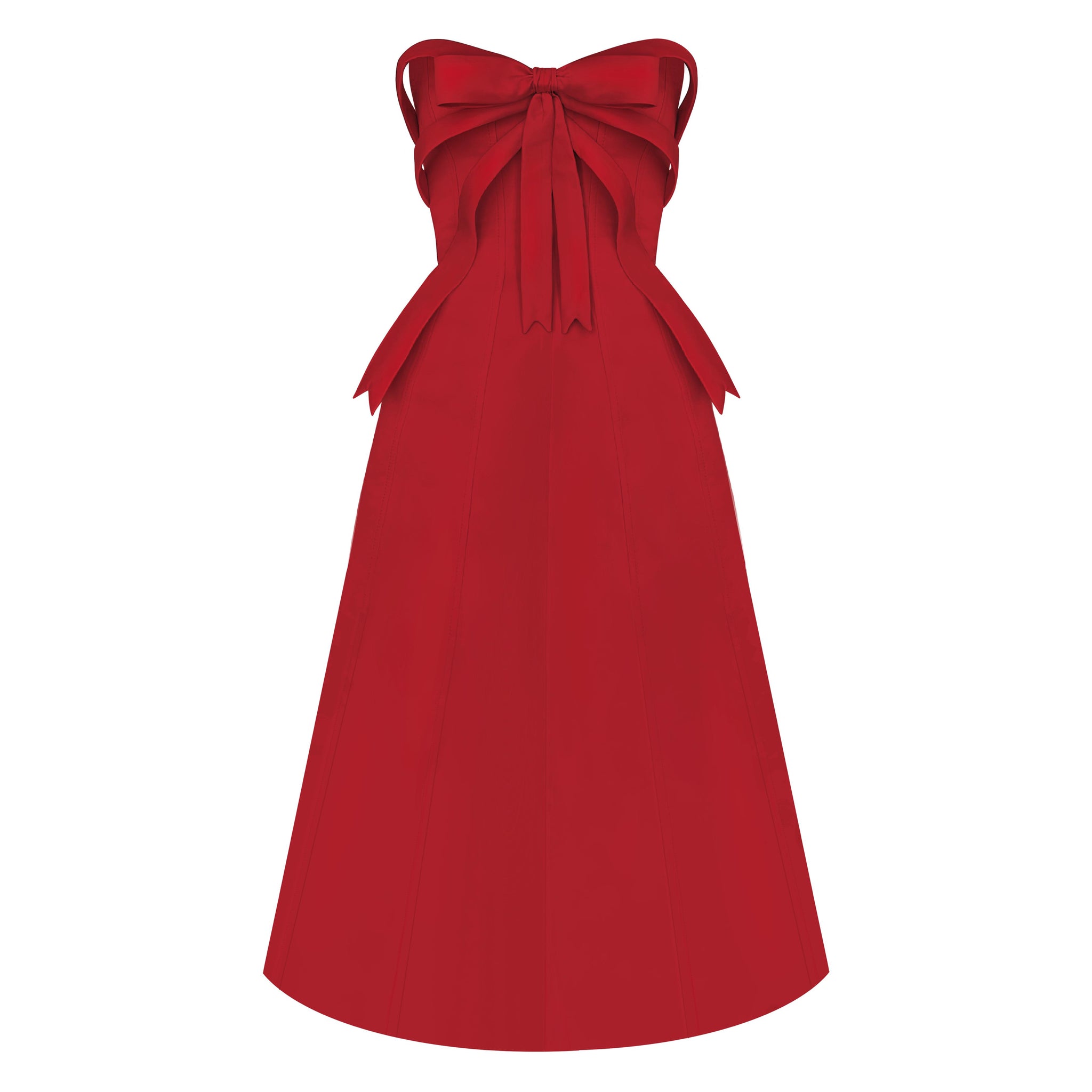 Red Bow Midi Dress