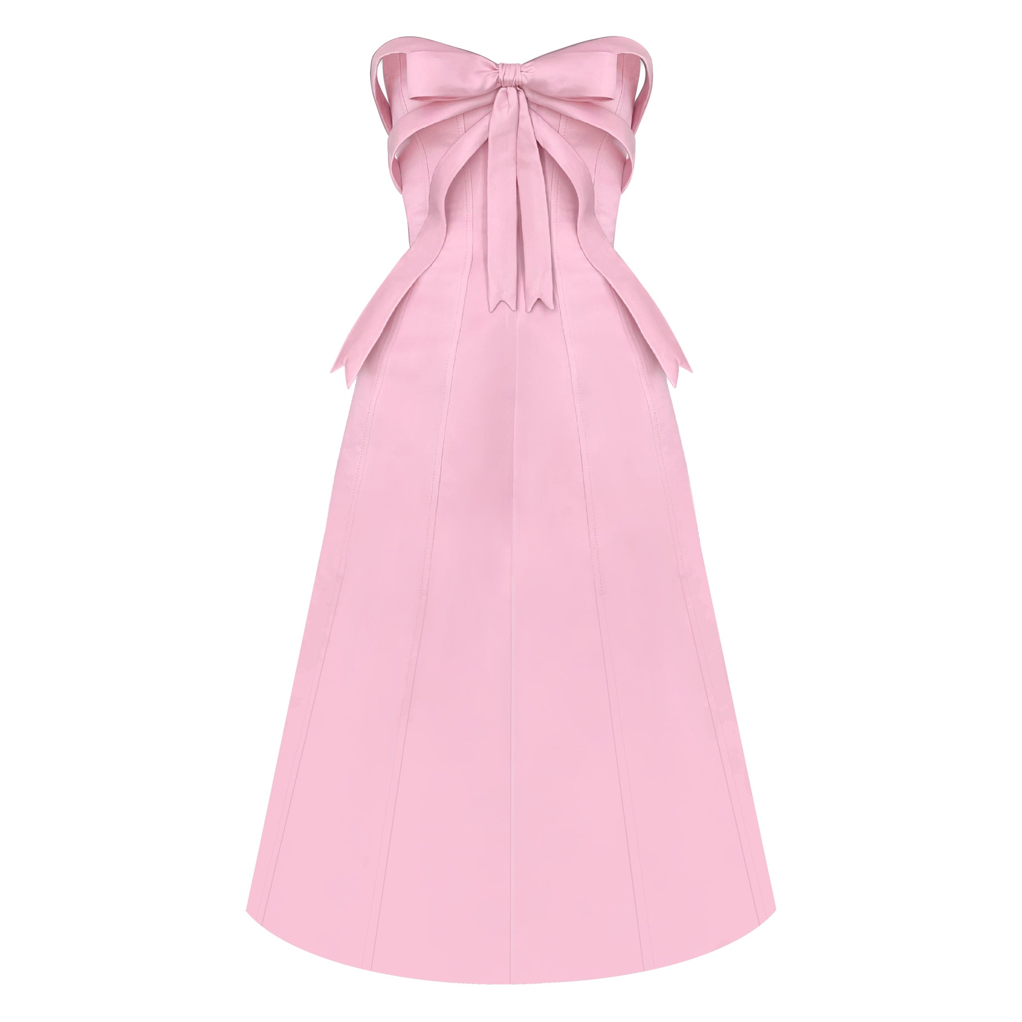 pink midi dress with bow Josphine Bows Midi Dress Teuta Matoshi