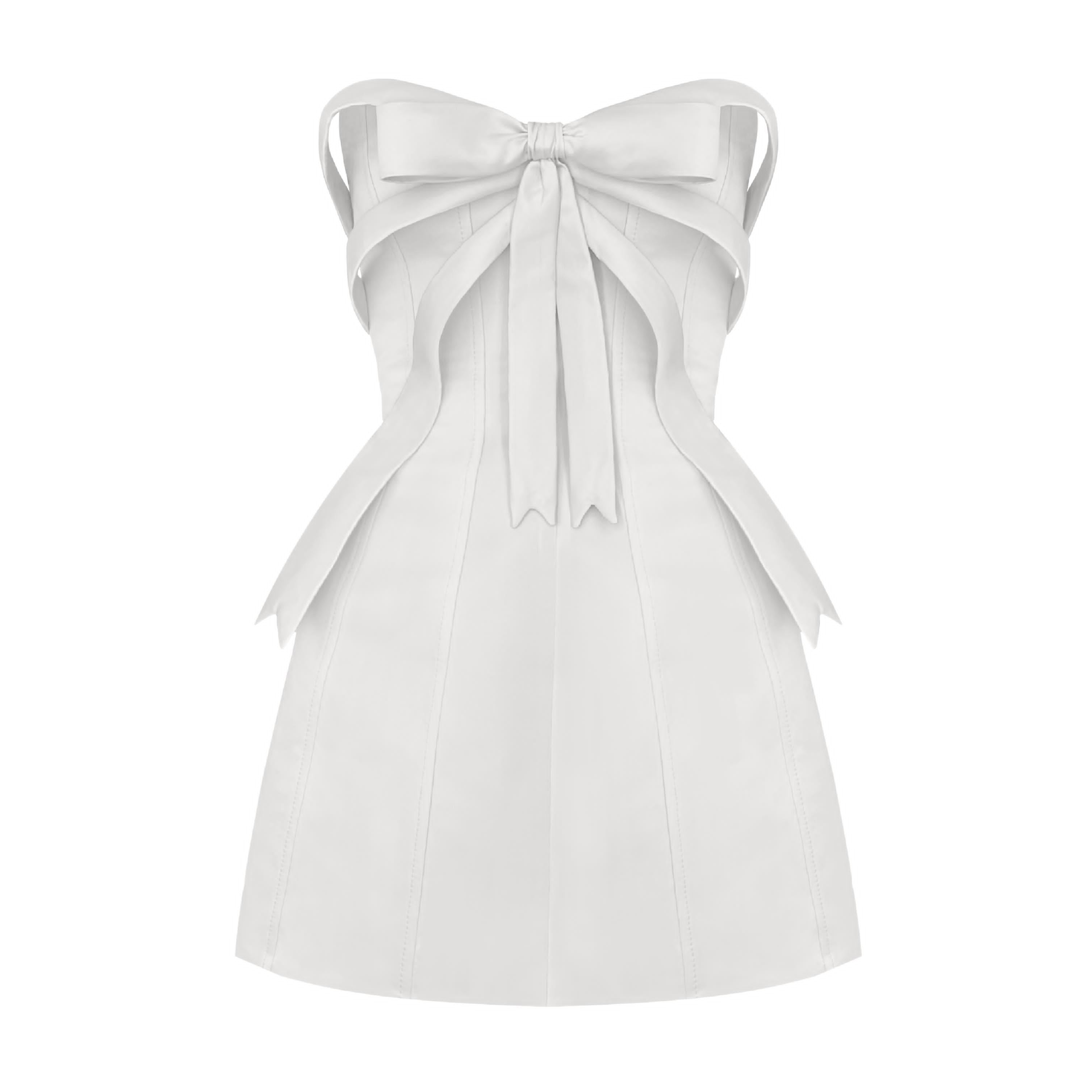 White mini bow dress