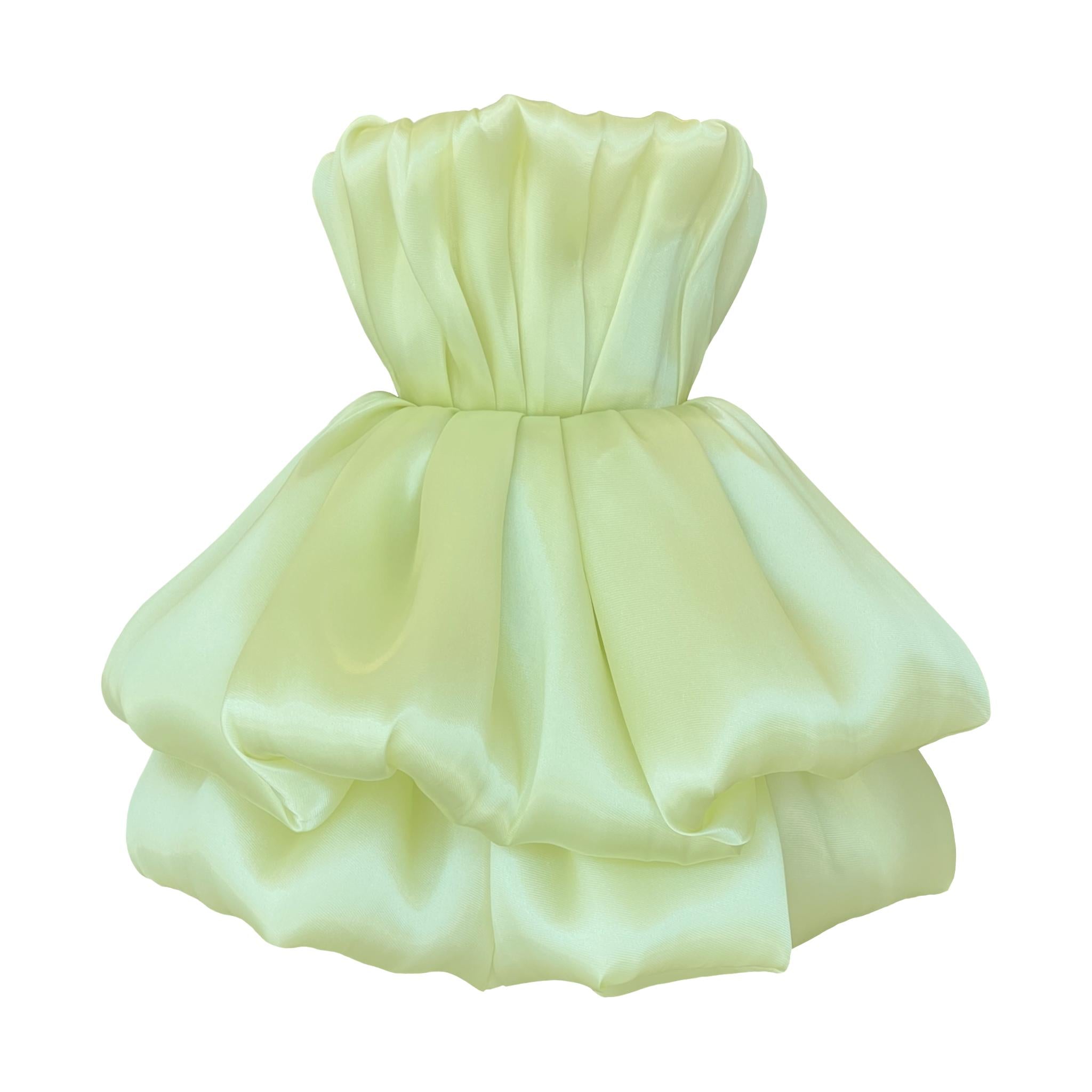 Yellow mini dress with ruffles