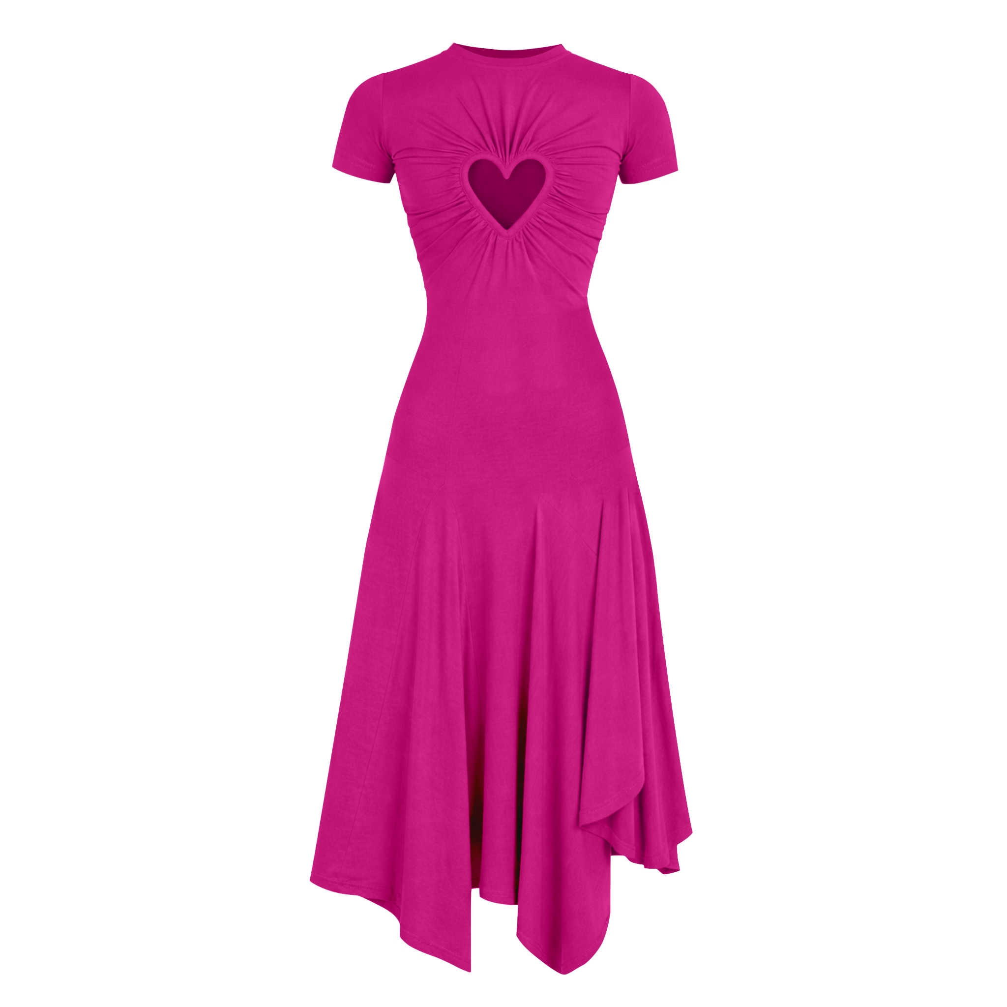 Fuchsia Heart Cutout Dress
