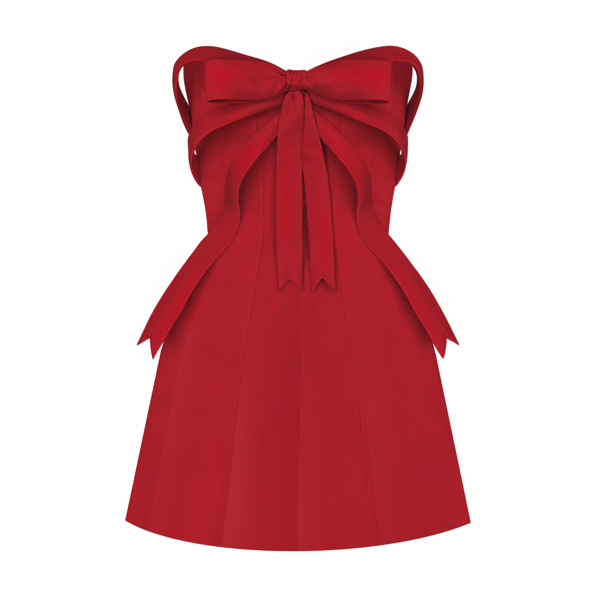 Red mini dress with a large bow