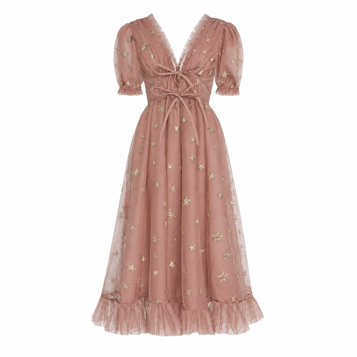 Pink Starry Midi Dress
