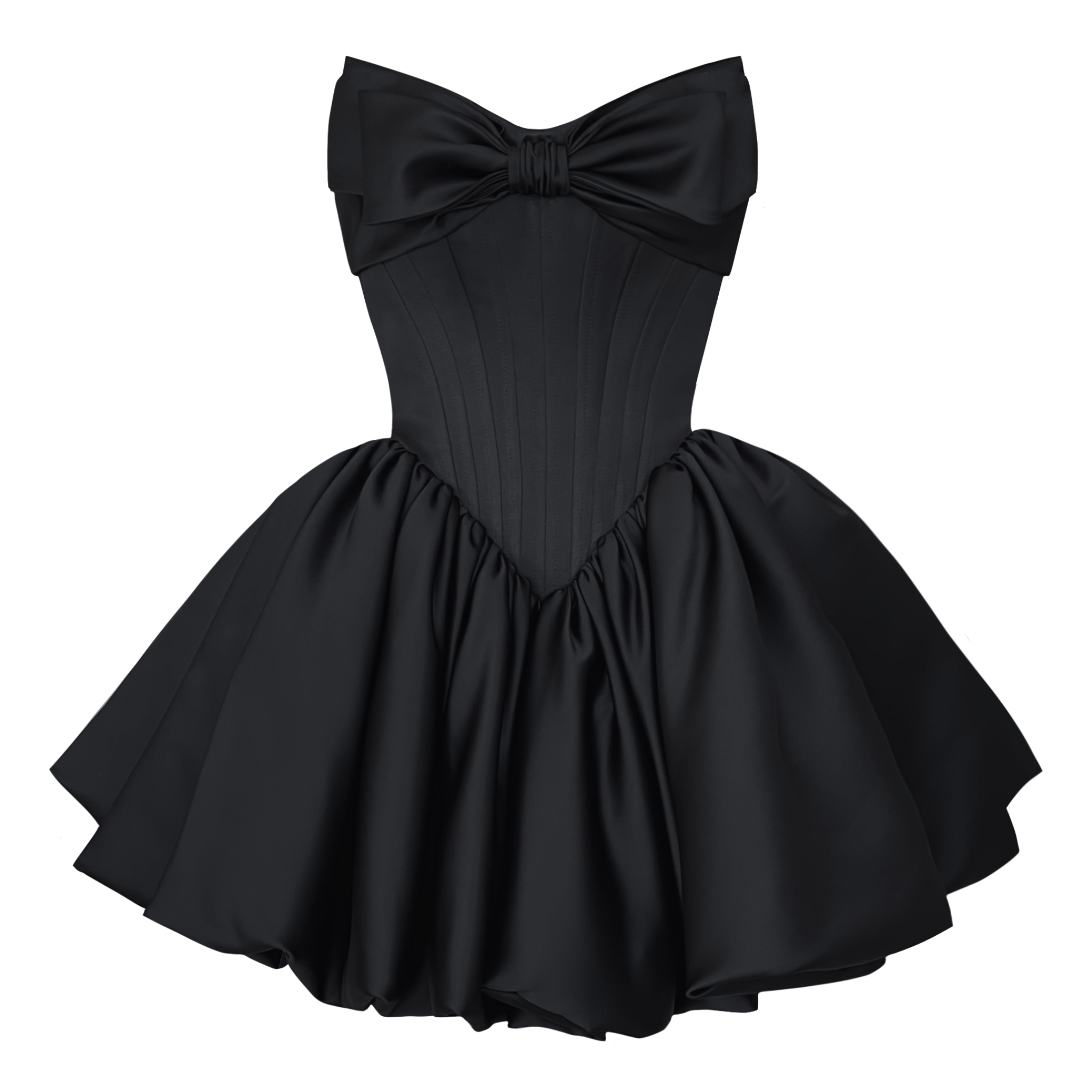 Black mini dress with a large bow