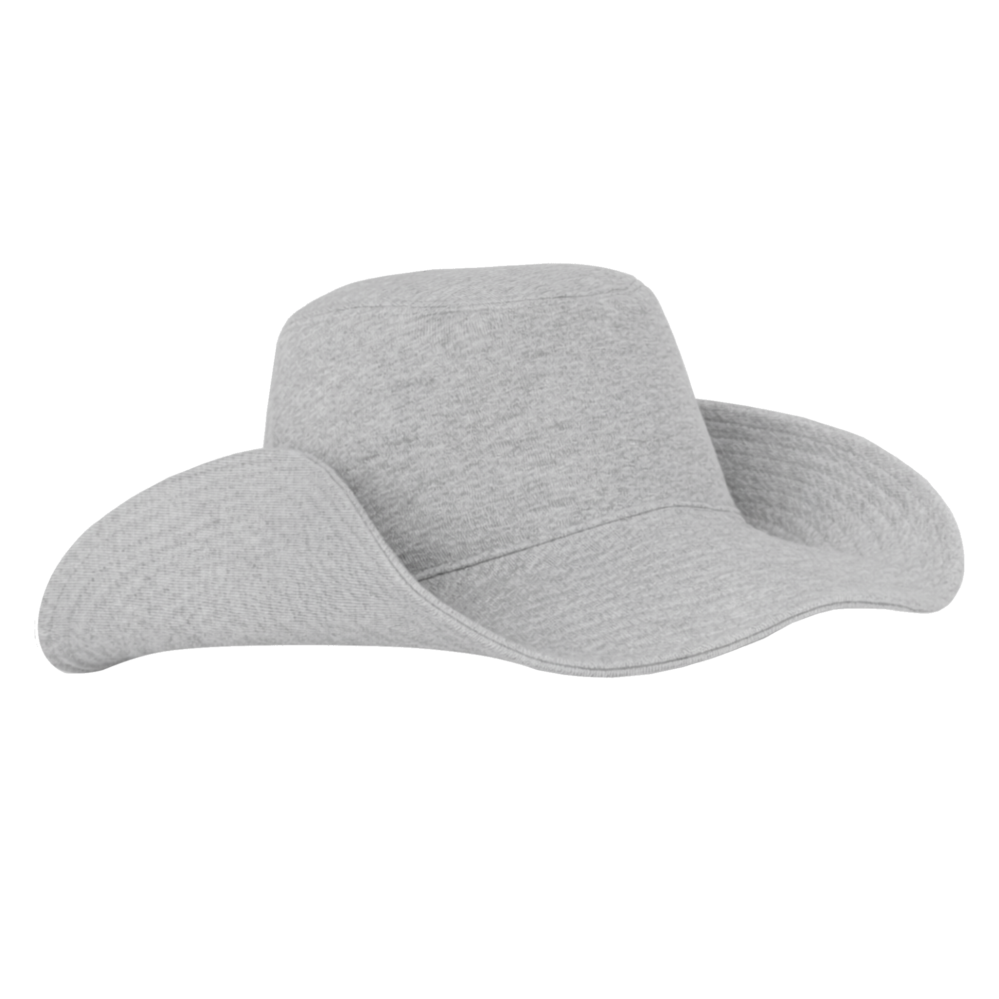 Gray wide-brimmed cowboy hat