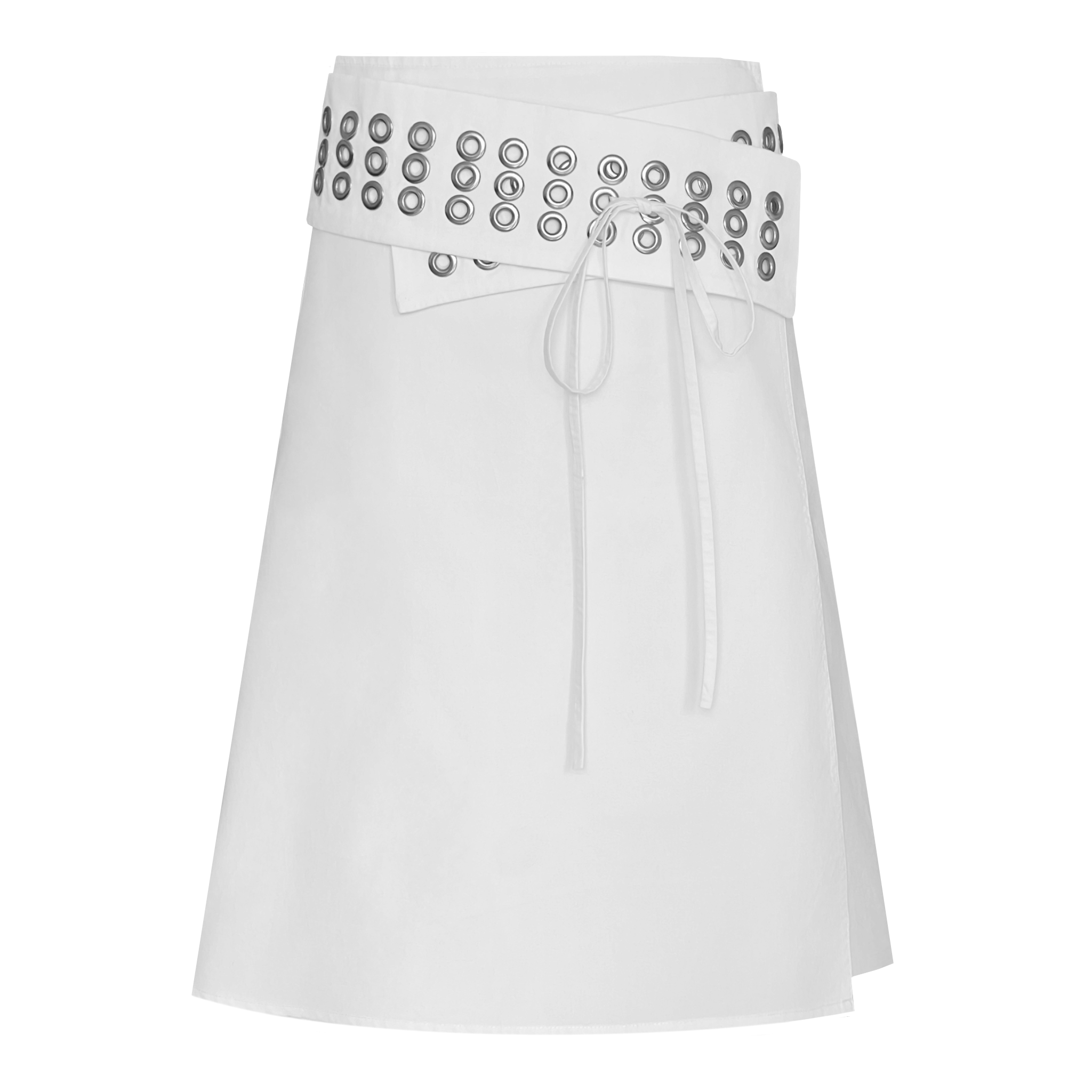 White Metallic Midi Skirt