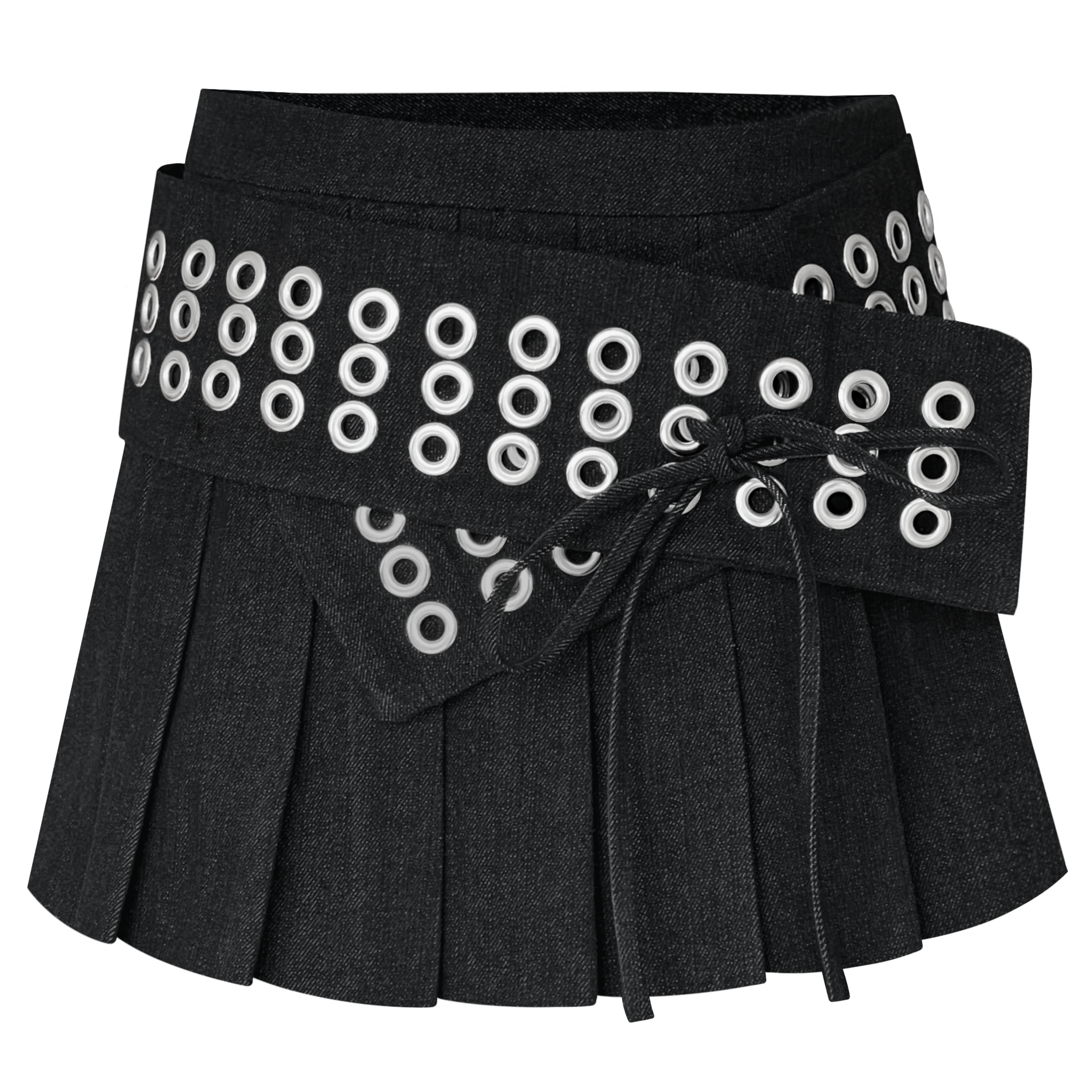 Black Metallic Mini Skirt