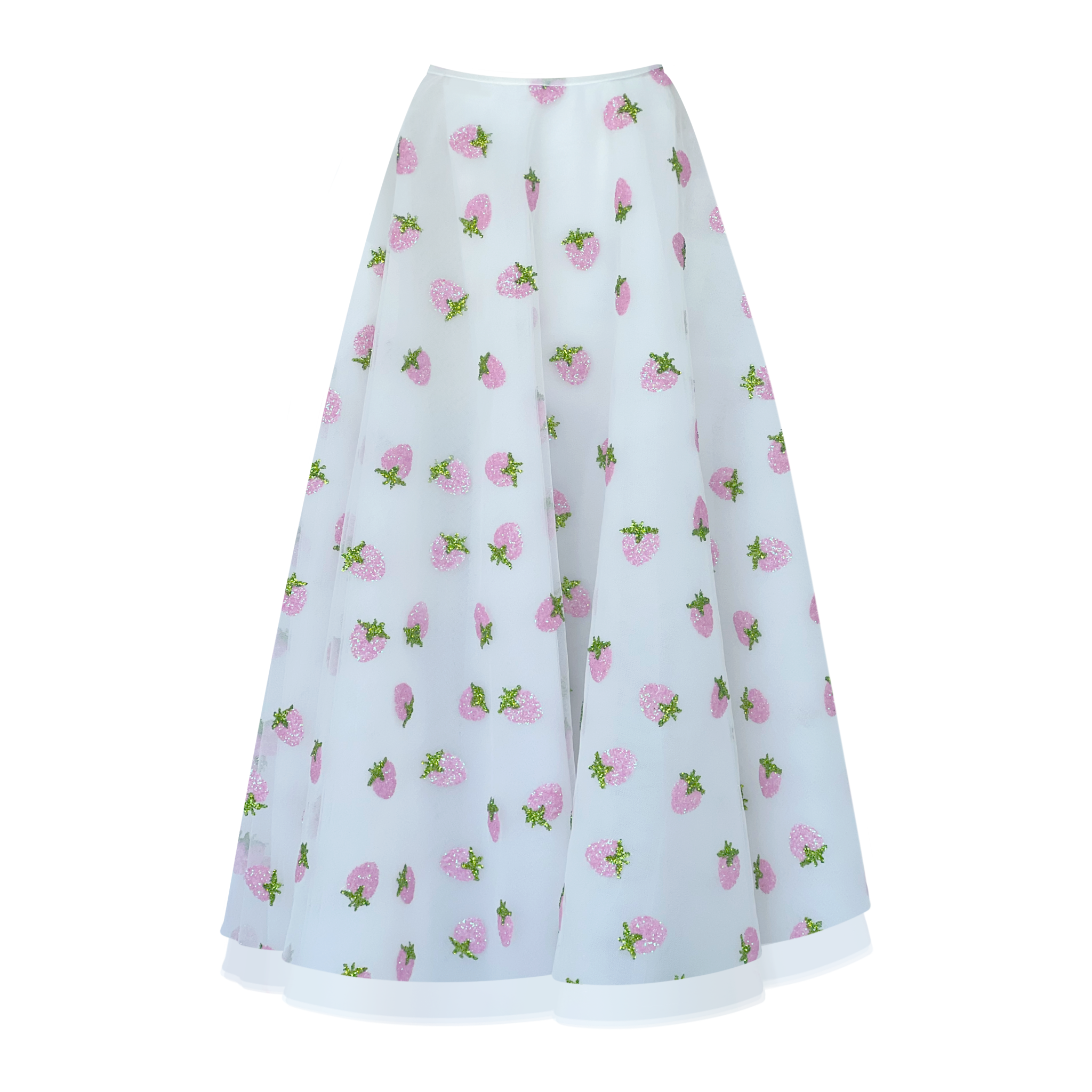 White strawberry tulle skirt