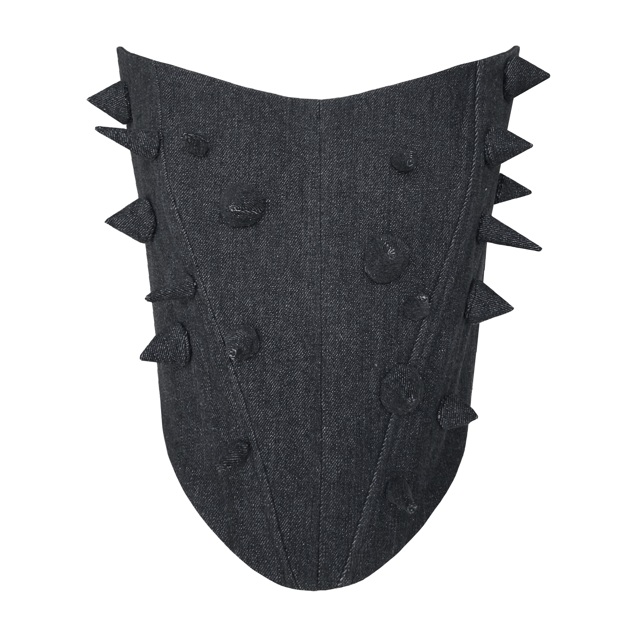 Denim grey corset with spikes