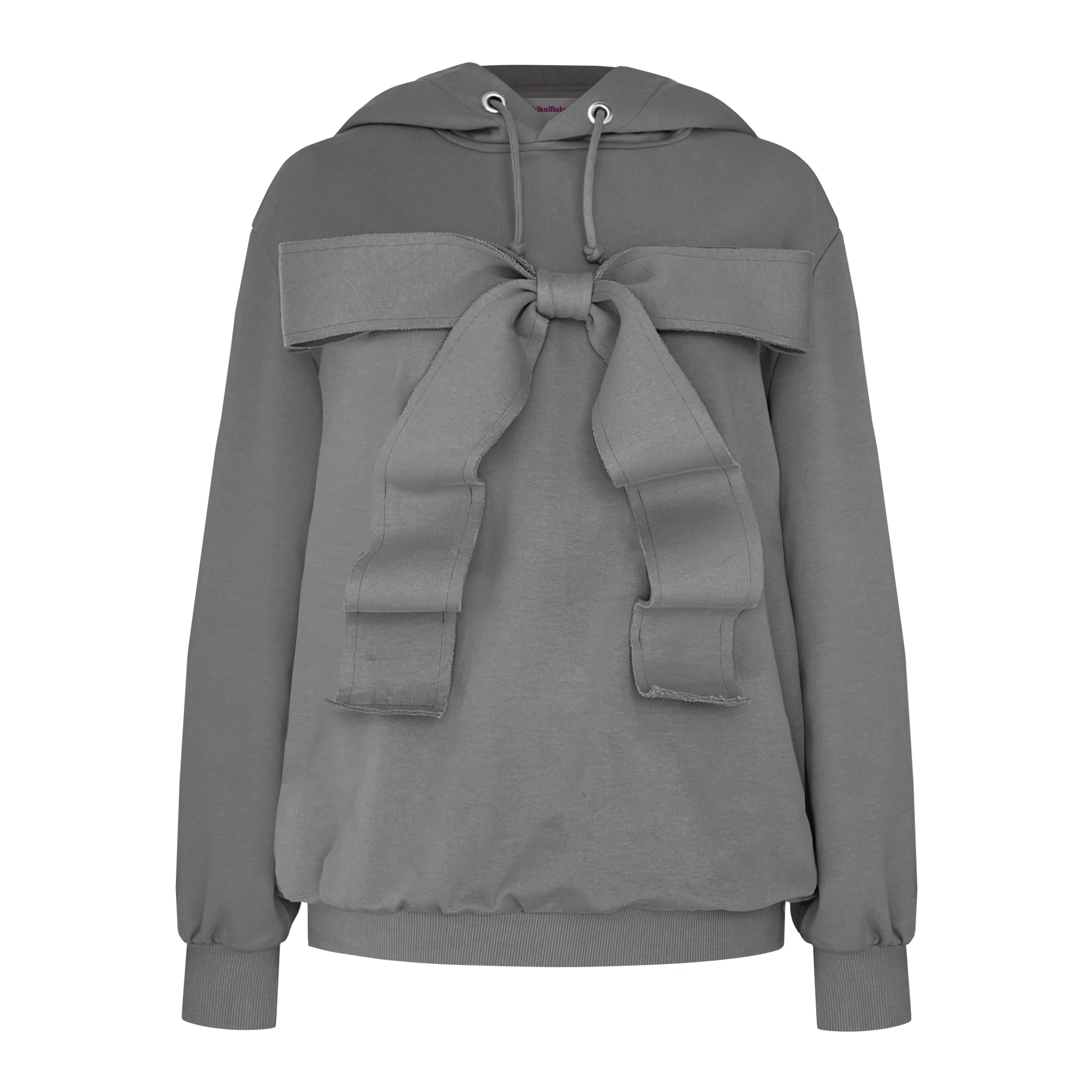 Gray hoodie with a large bow