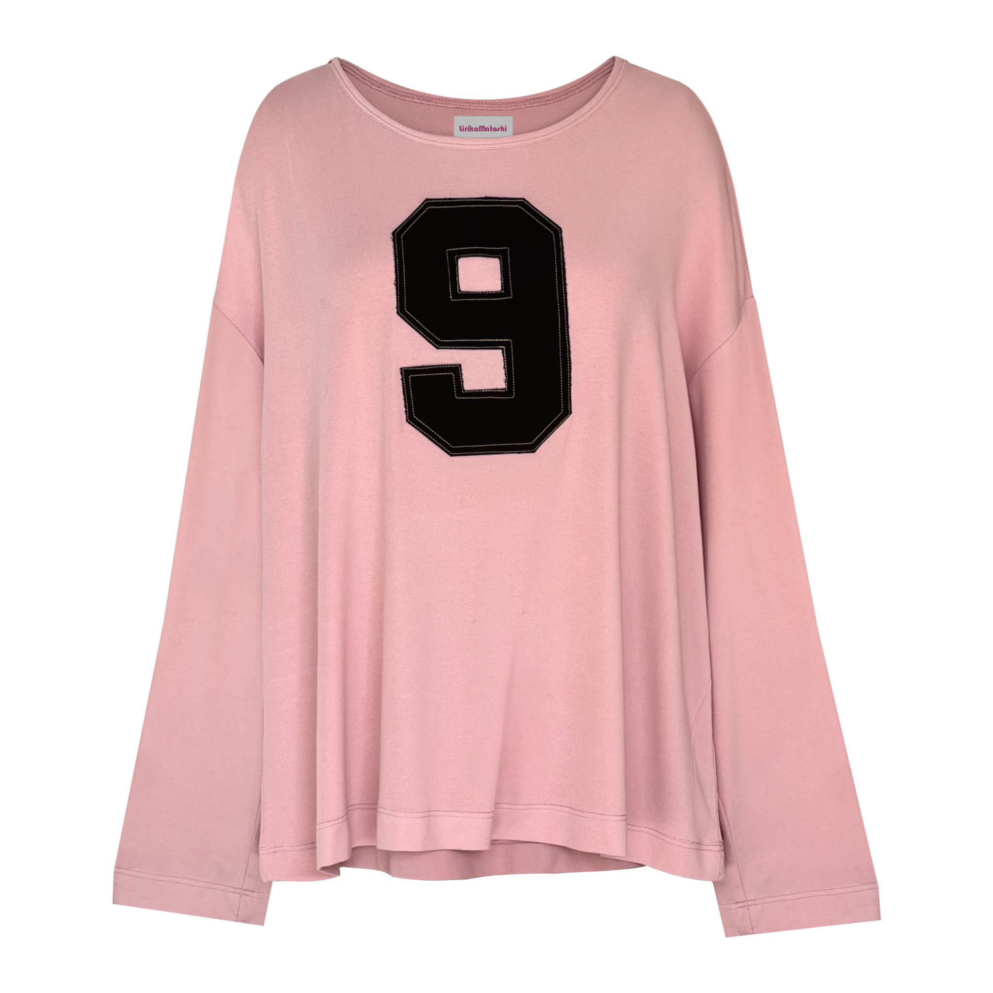 Pink long-sleeve top with black number 9