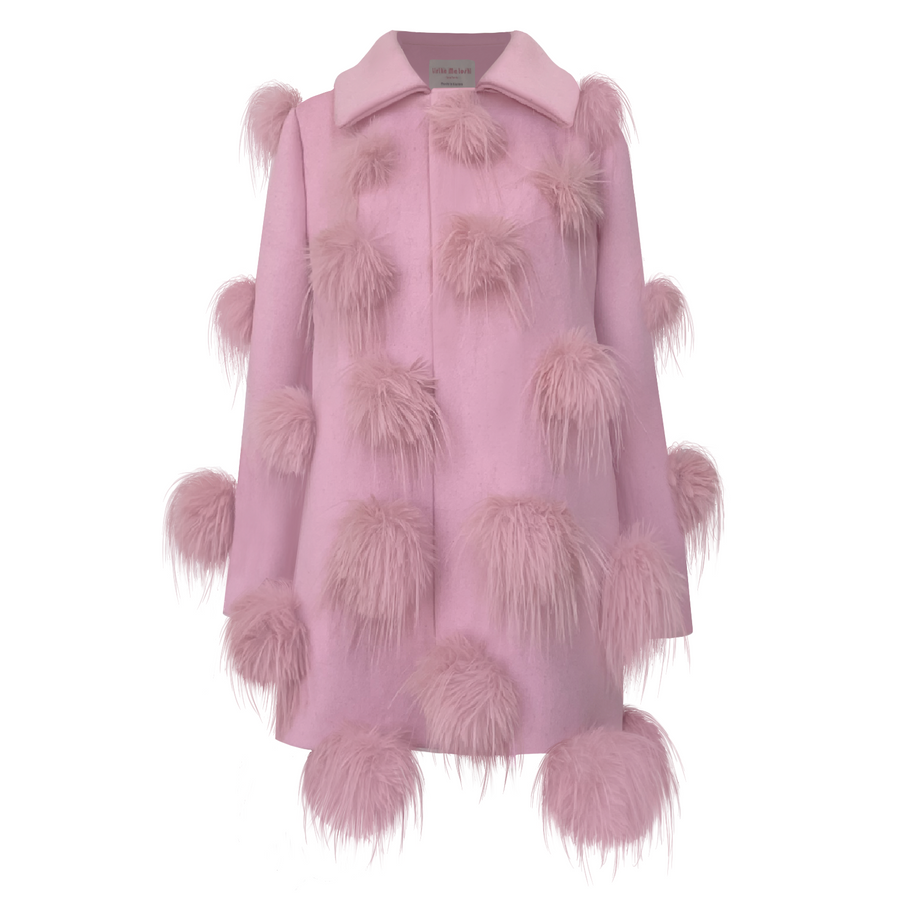 Pink Coat with fur 