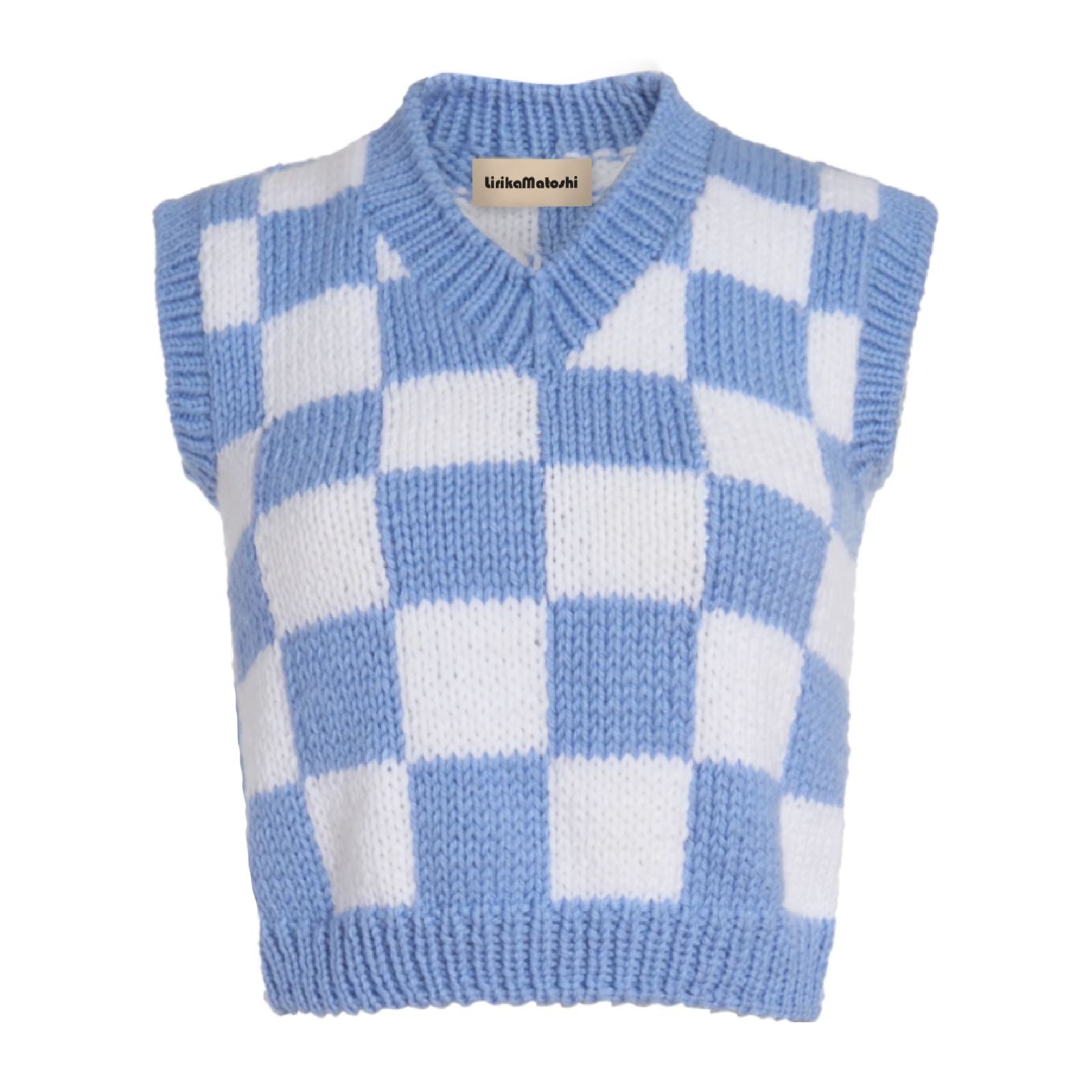 Checkered Knit Vest – Lirika Matoshi