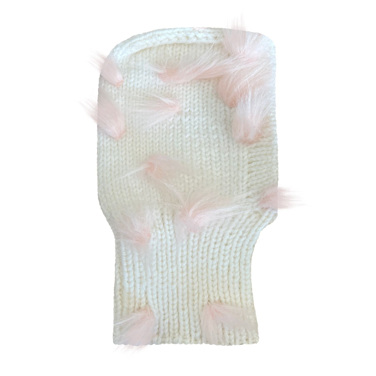white spike hand knitted balaclava