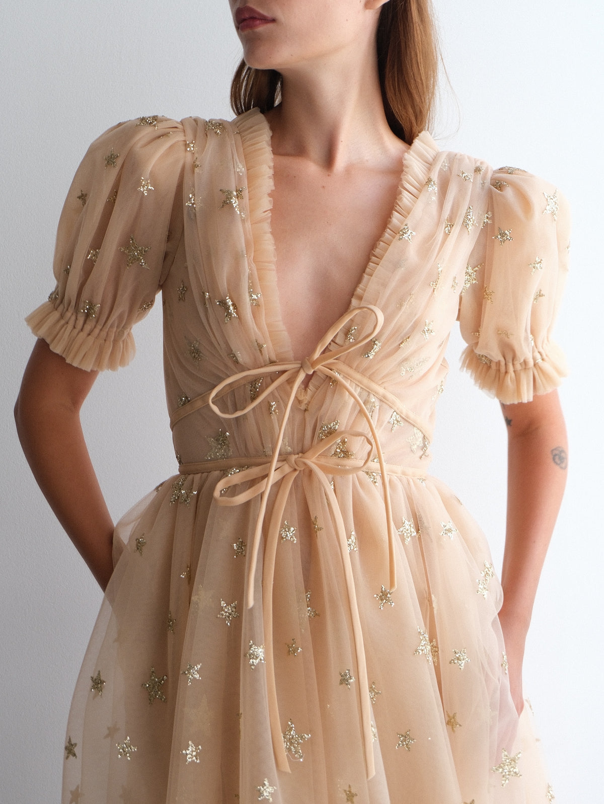 Gold Starry Midi Dress