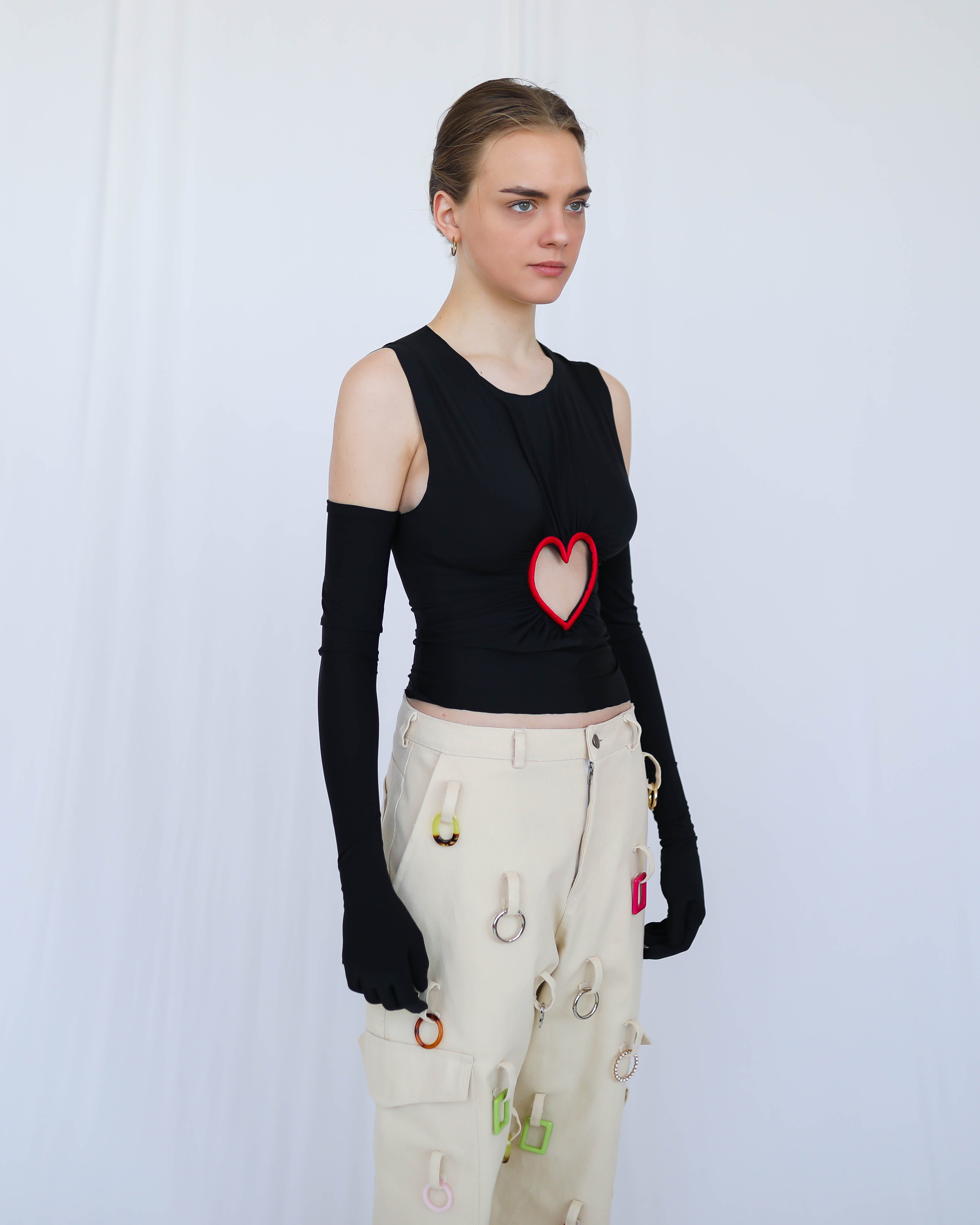 Spandex Cutout Top & Gloves