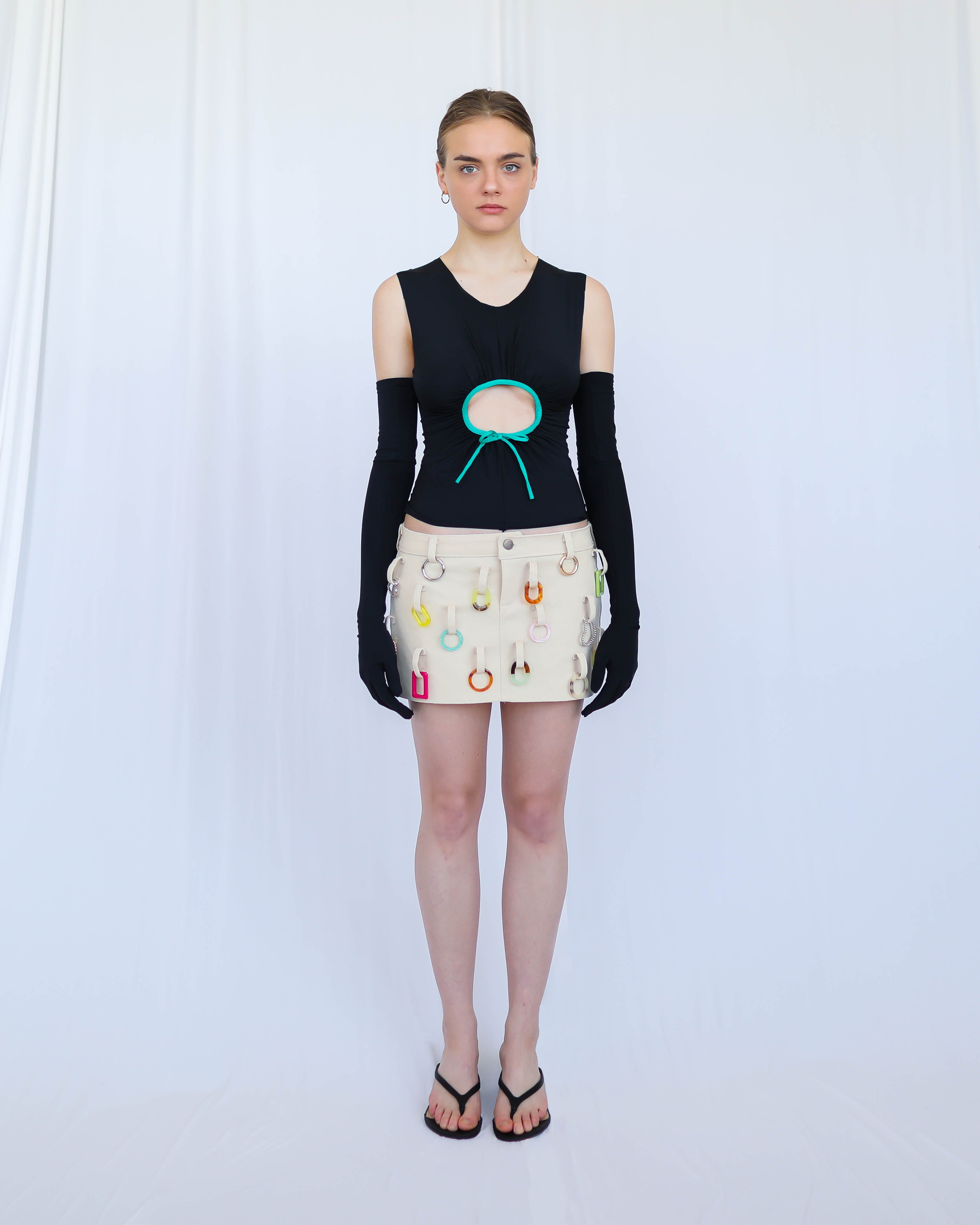 Spandex Cutout Top & Gloves