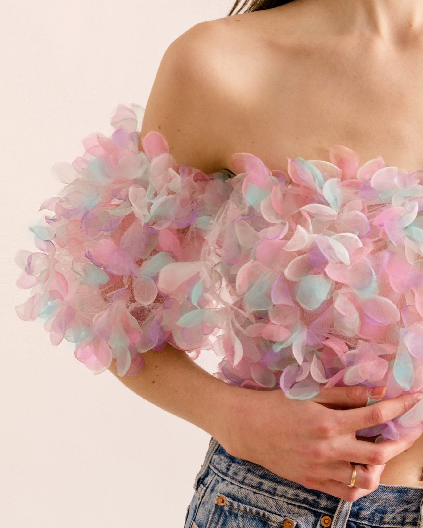 Pastel Organza Crop Top