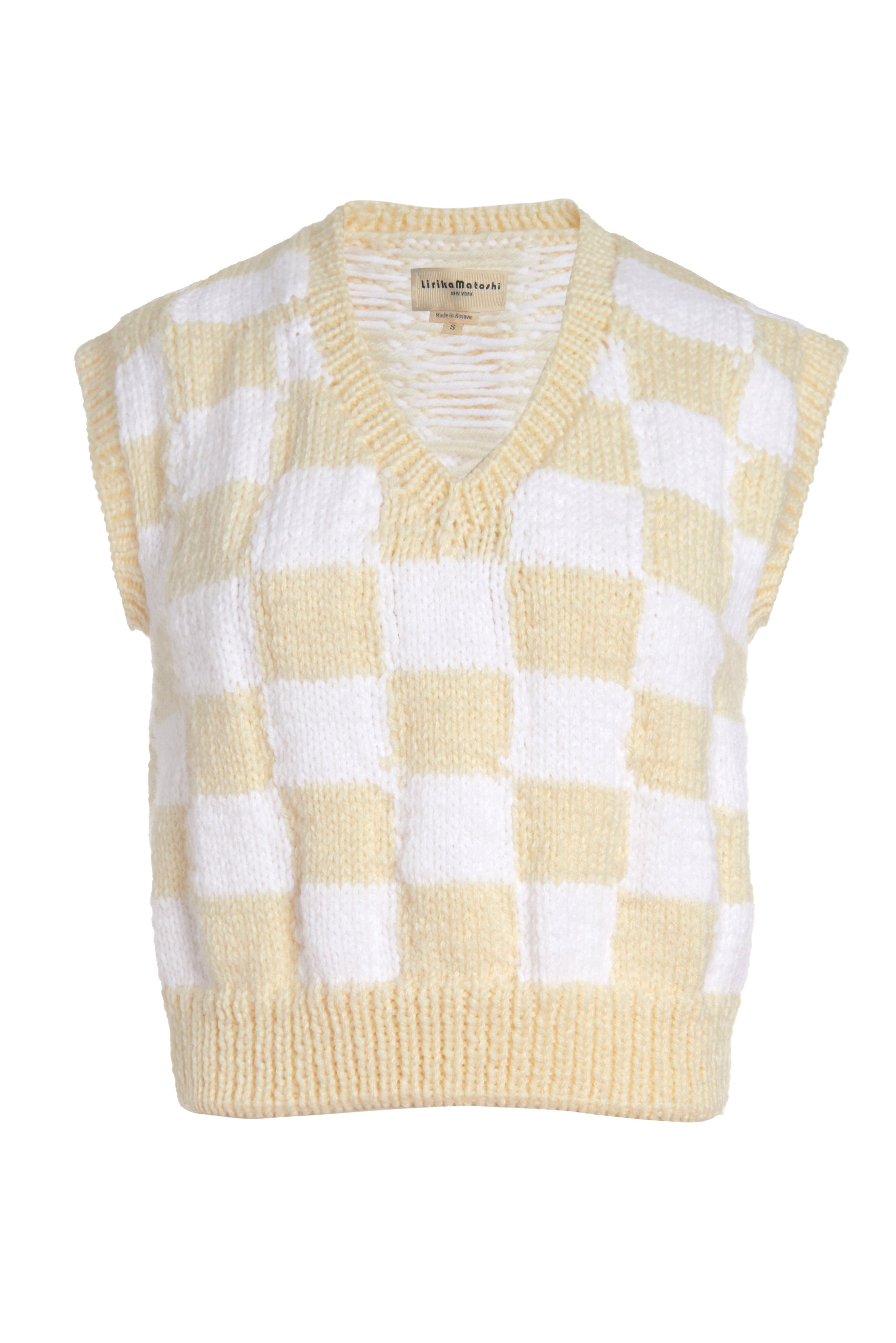 Checkered Knit Vest