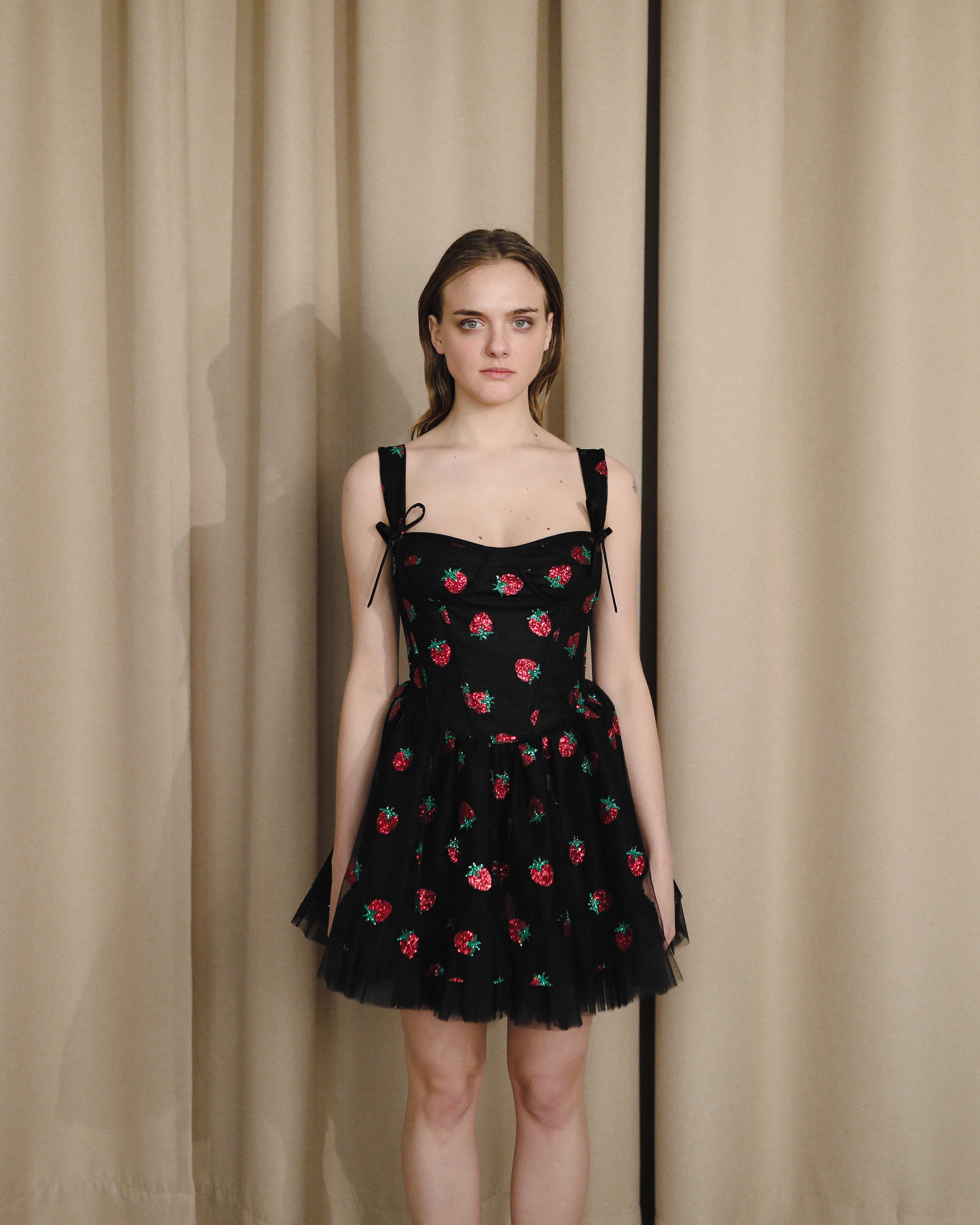 Corset Strawberry Mini Dress