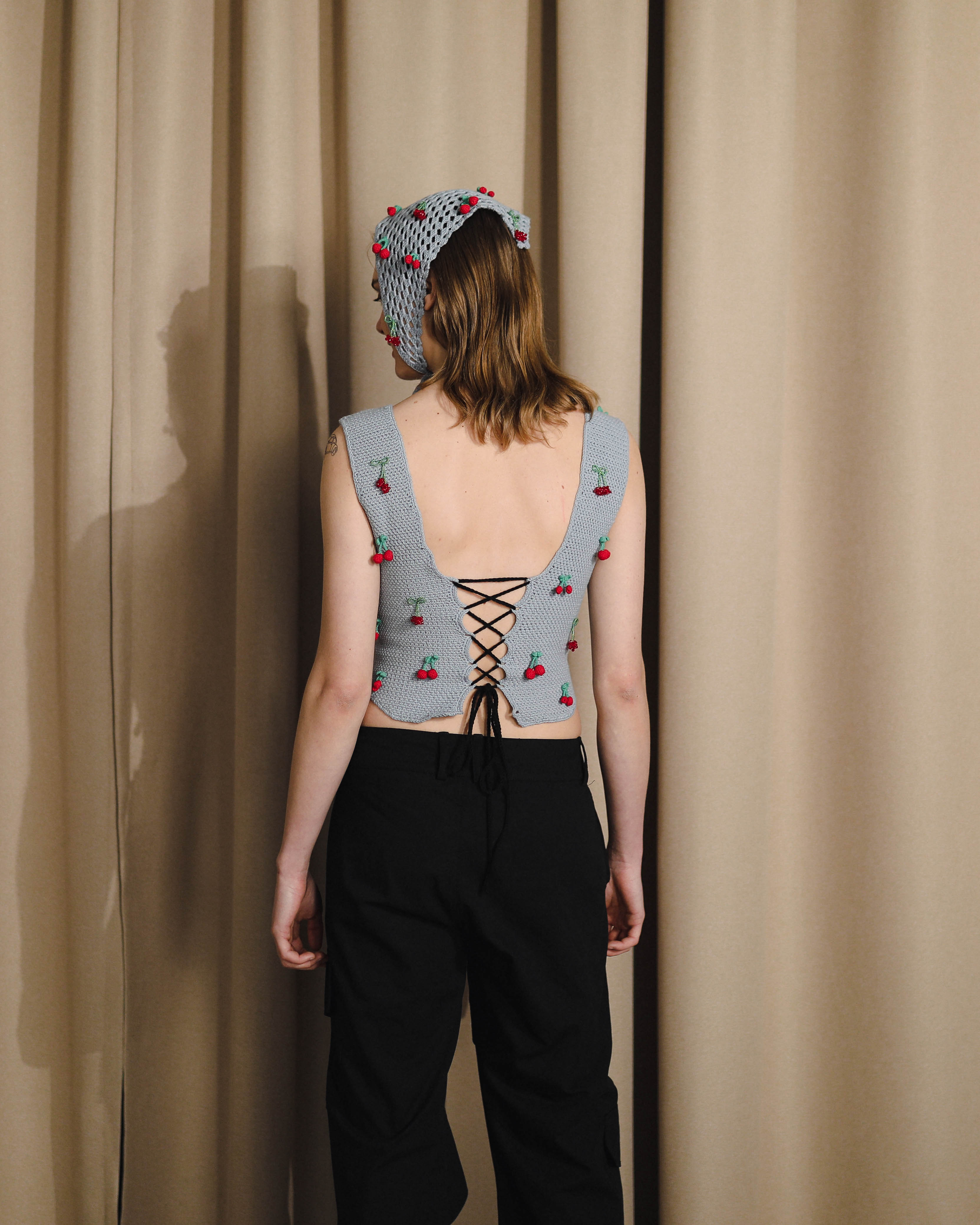 Beaded Crochet Cherries