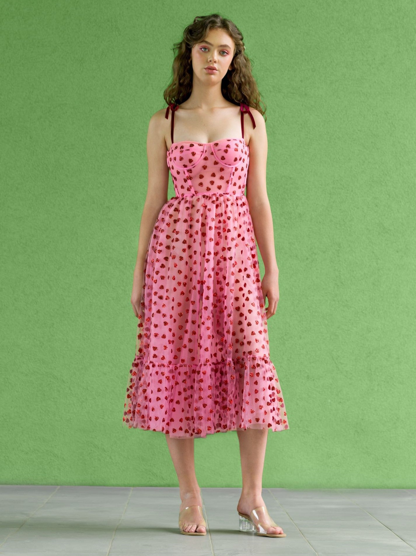 Hearty Corset Midi Dress