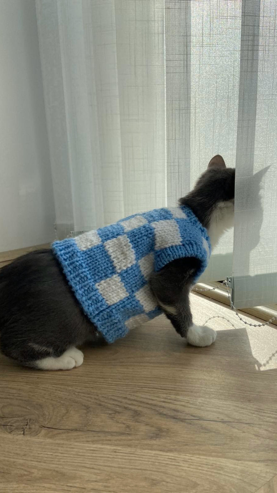 Checkered Knit Vest For Pets