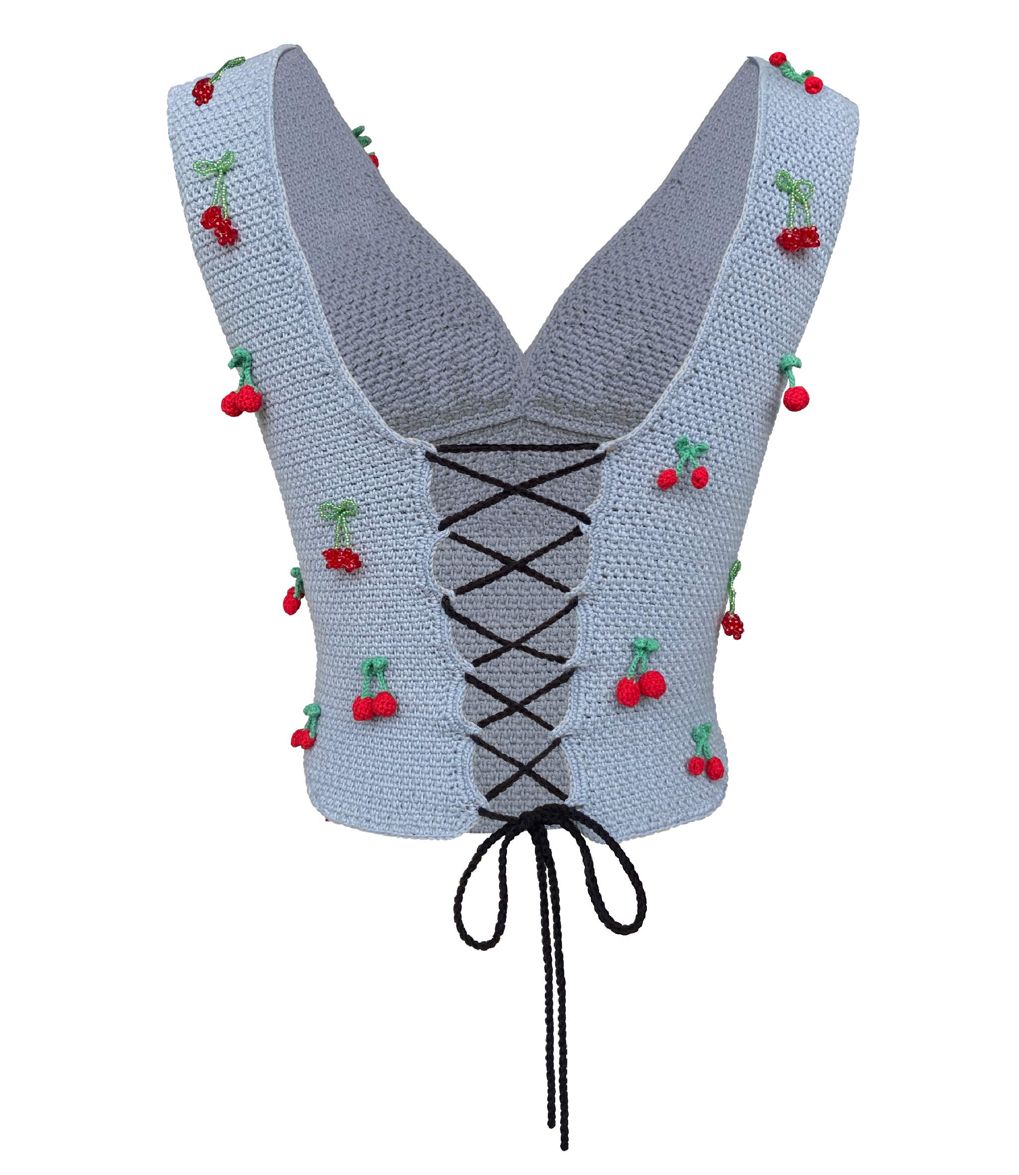 Beaded Crochet Cherries