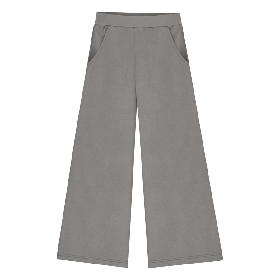 Gray wide-leg sweatpants