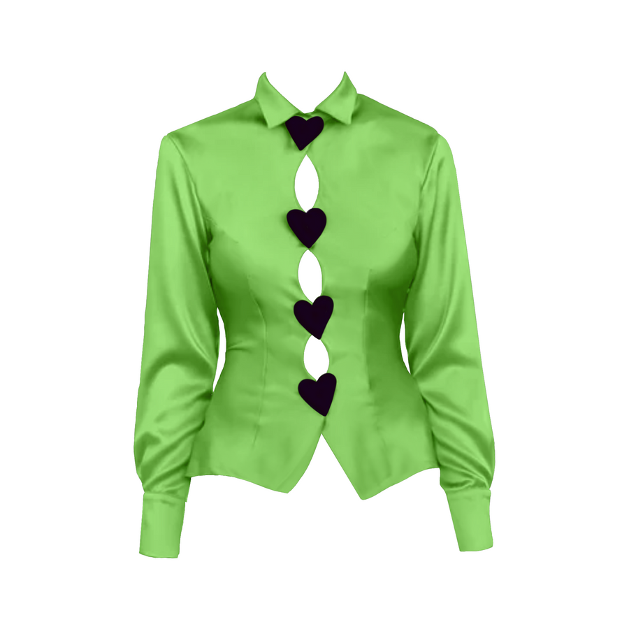 Hot Green Silk Shirt