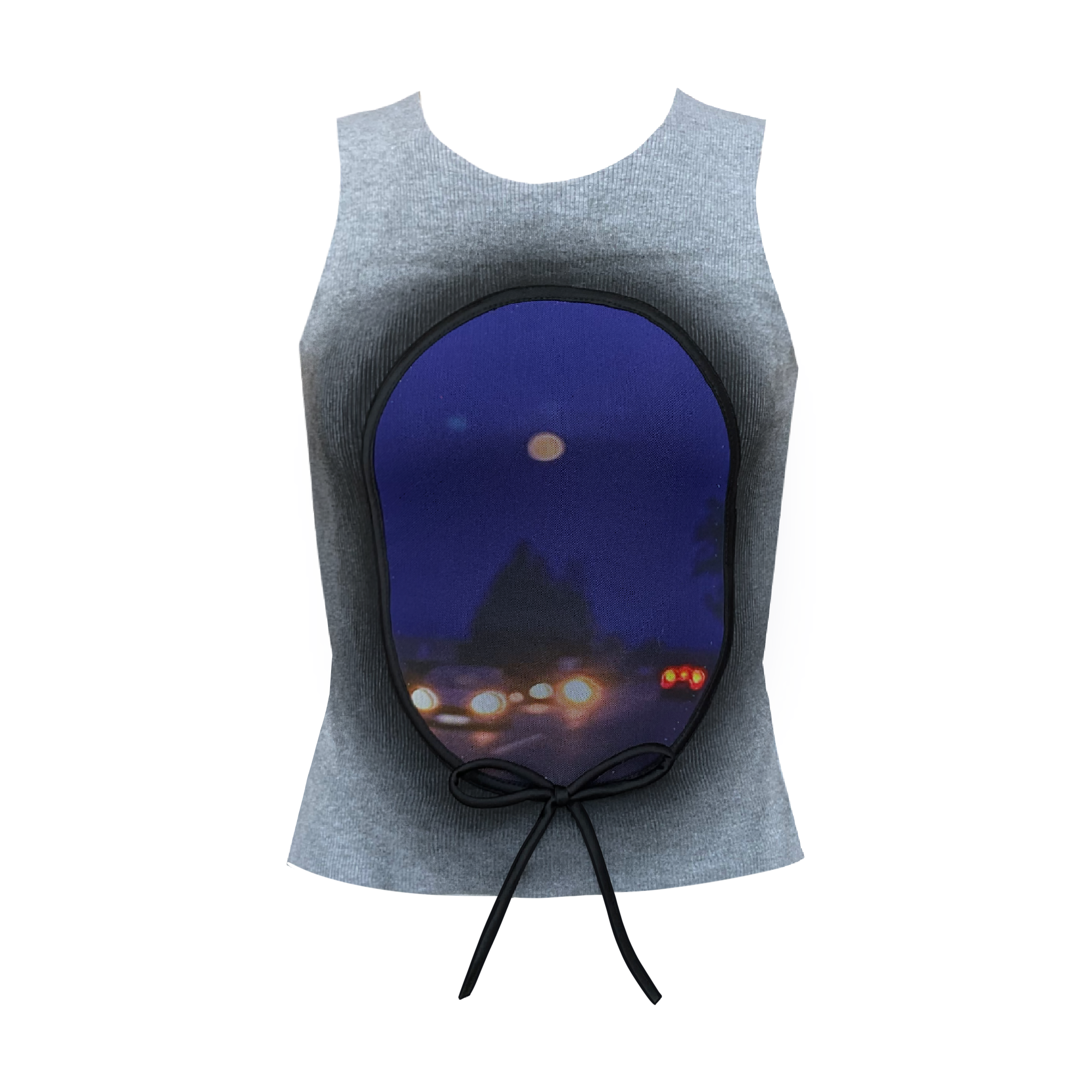 tank top with night like picture embroidered