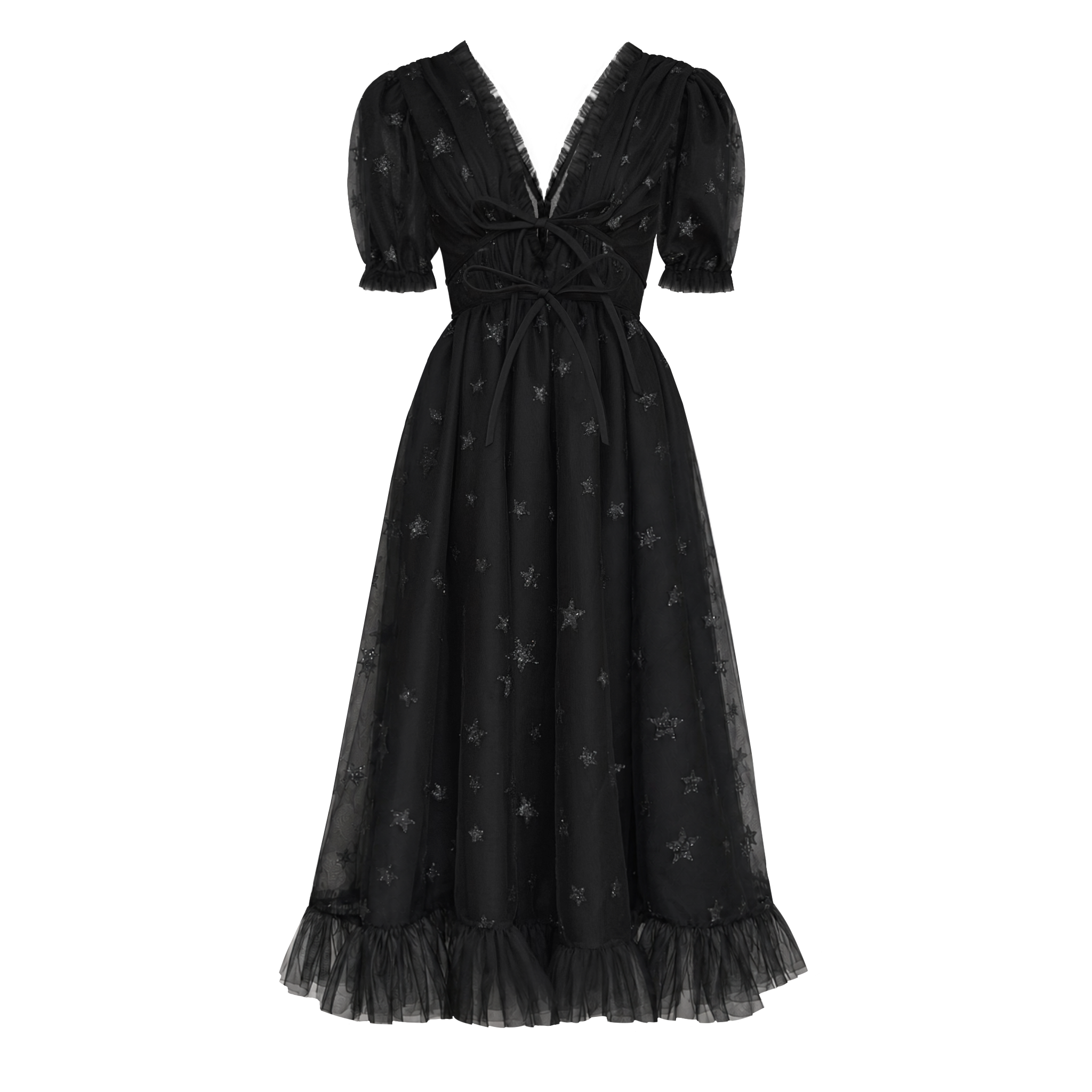 Black Starry Midi Dress