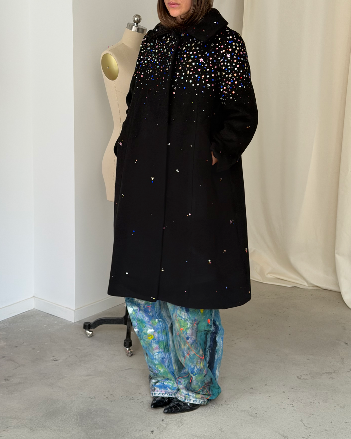 Gemstone Coat Black