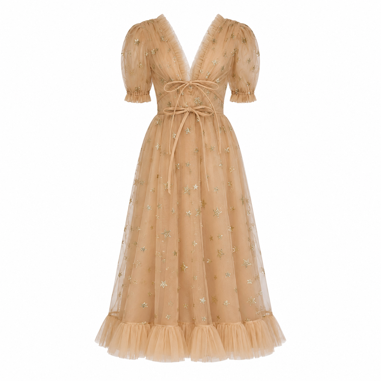 Gold Starry Midi Dress