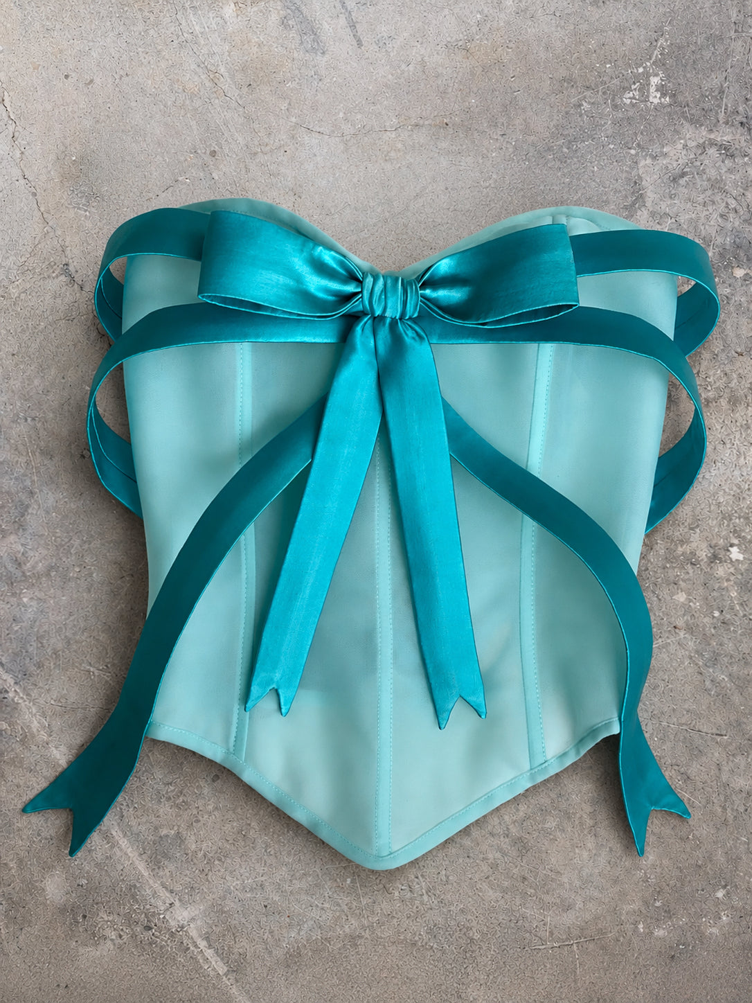 Aqua Blue Bow Corset