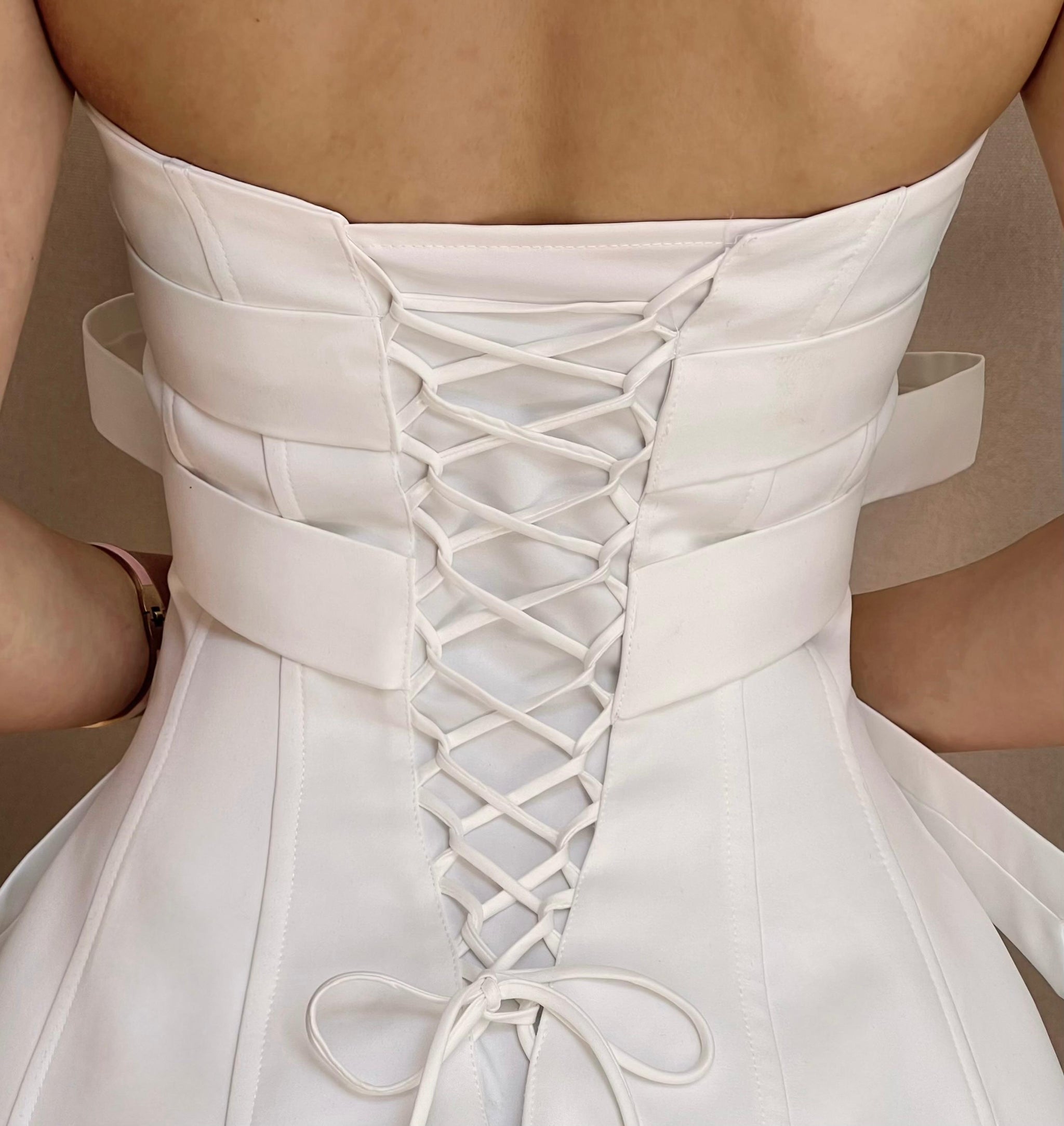 White Bow Midi Dress – Lirika Matoshi