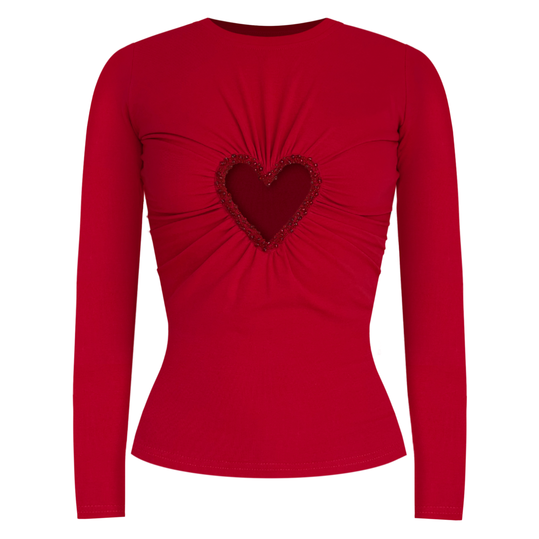 Red Heart Embroidered Top