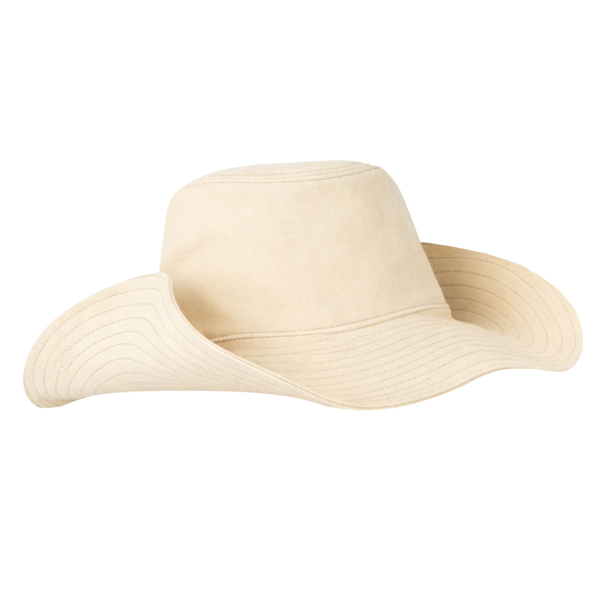 Cream Denim Cowboy Hat
