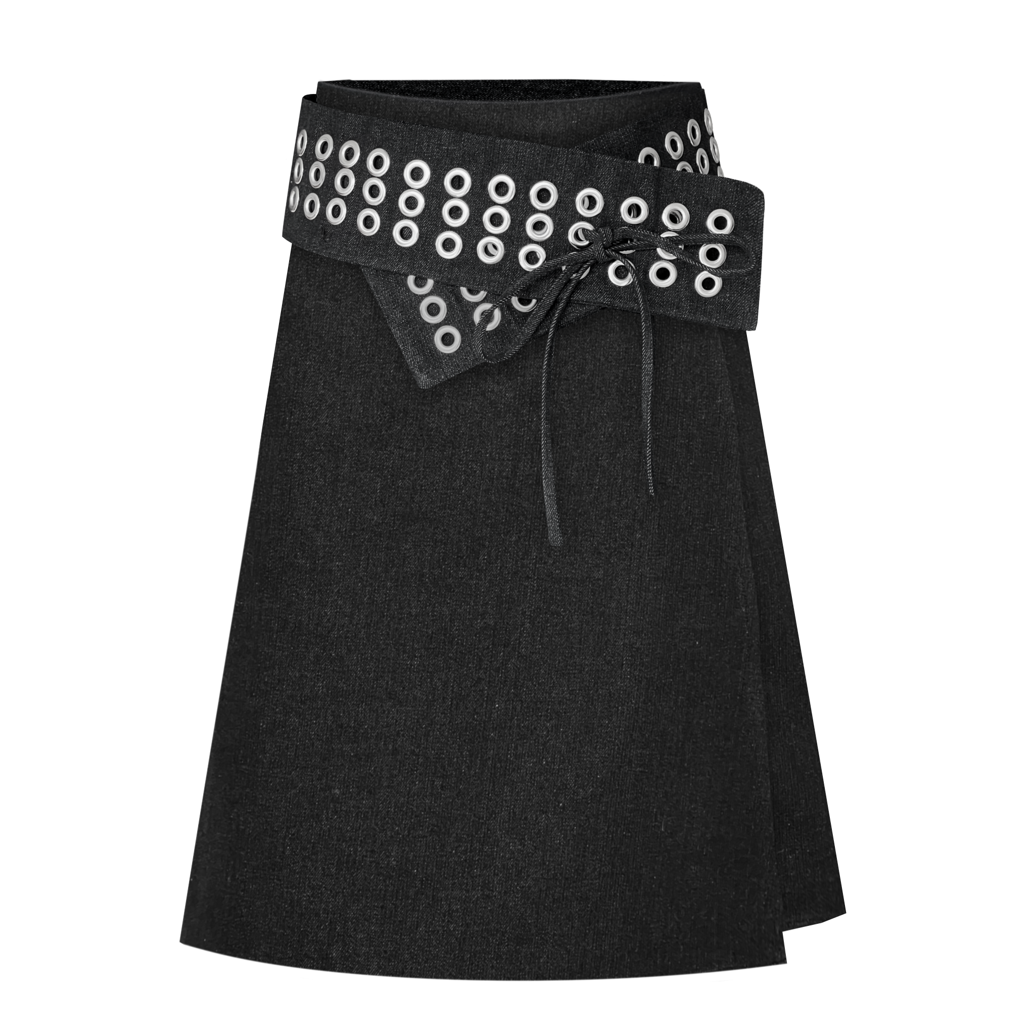 Black Metallic Midi Skirt