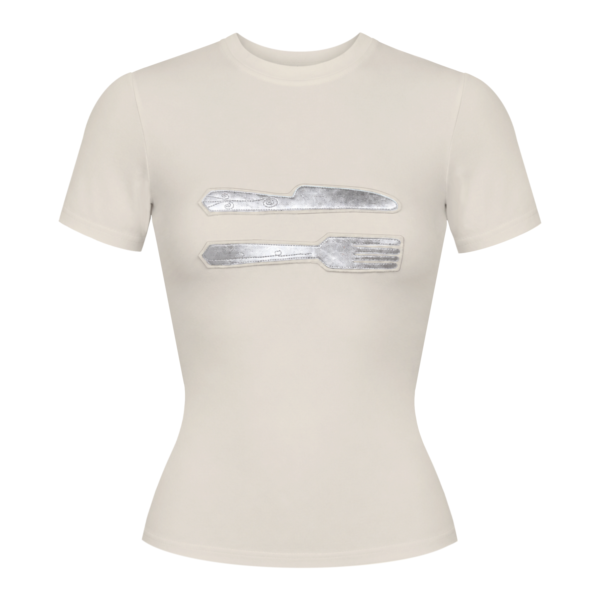 Cream Knife & Fork T-Shirt