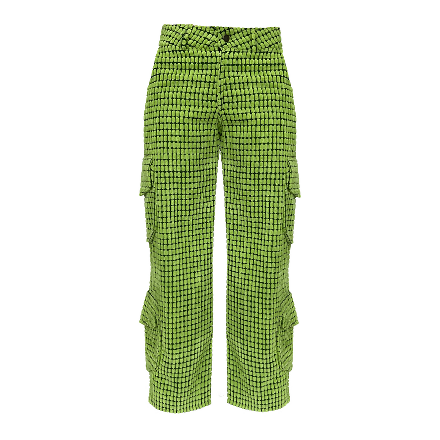 Green velvet pants