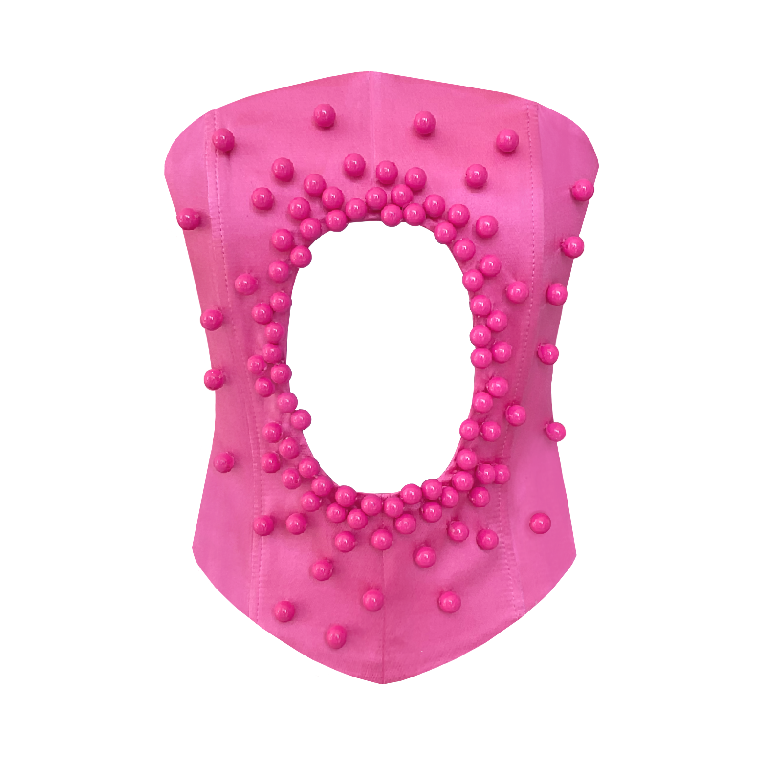 Pink corset with beads and hole