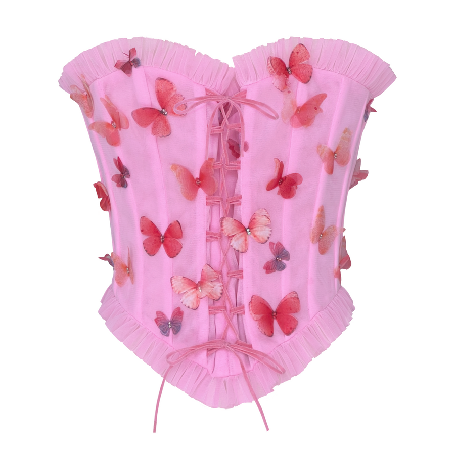 Pink Butterfly Corset
