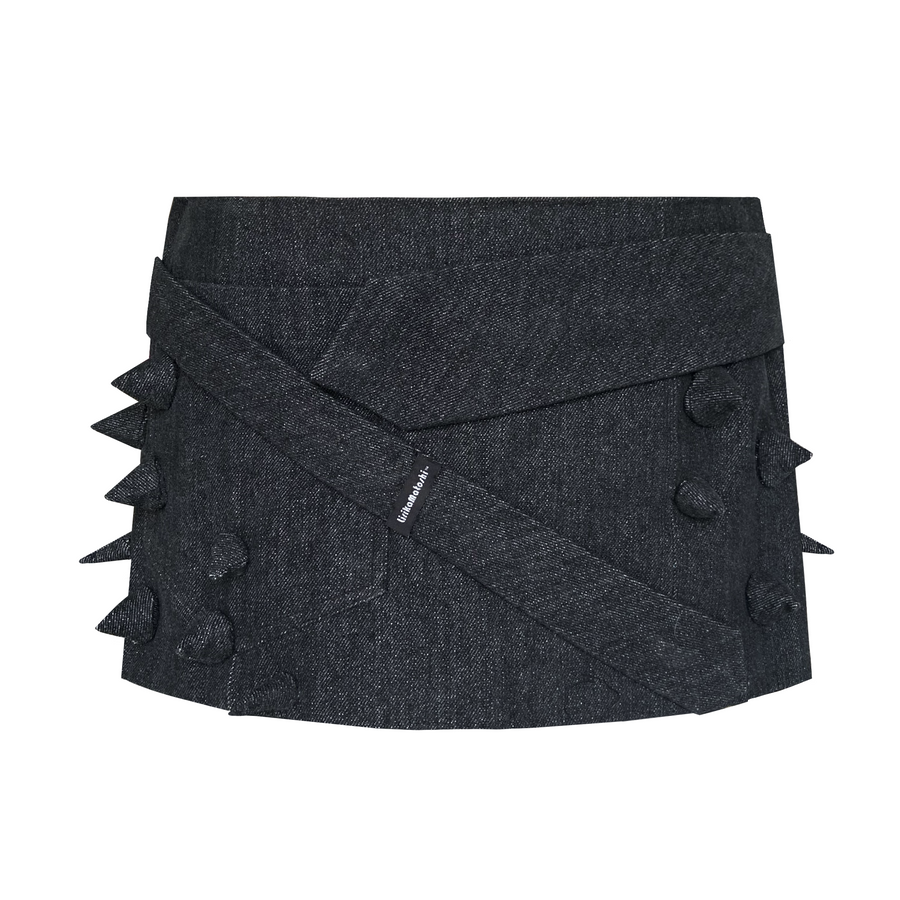 Denim grey skirt with spikes