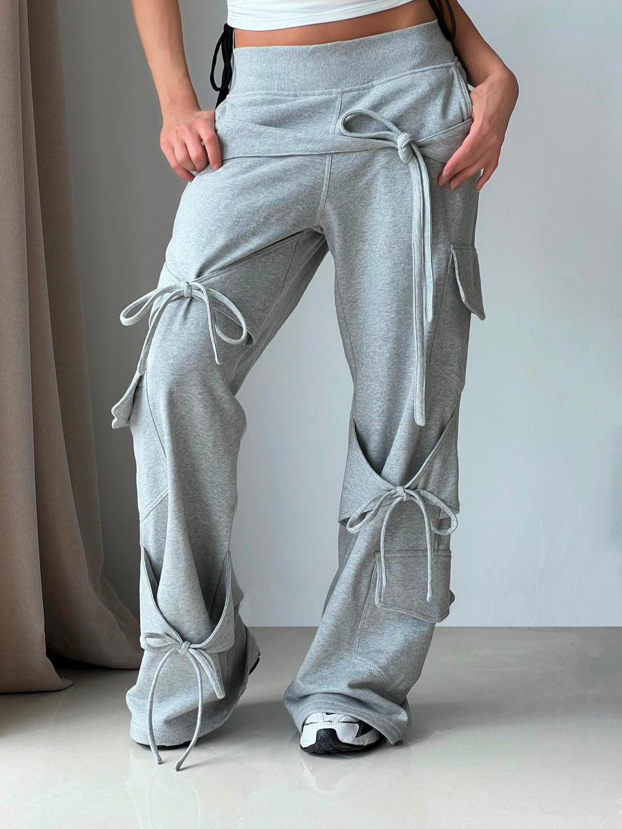 Grey Bows Sweatpants